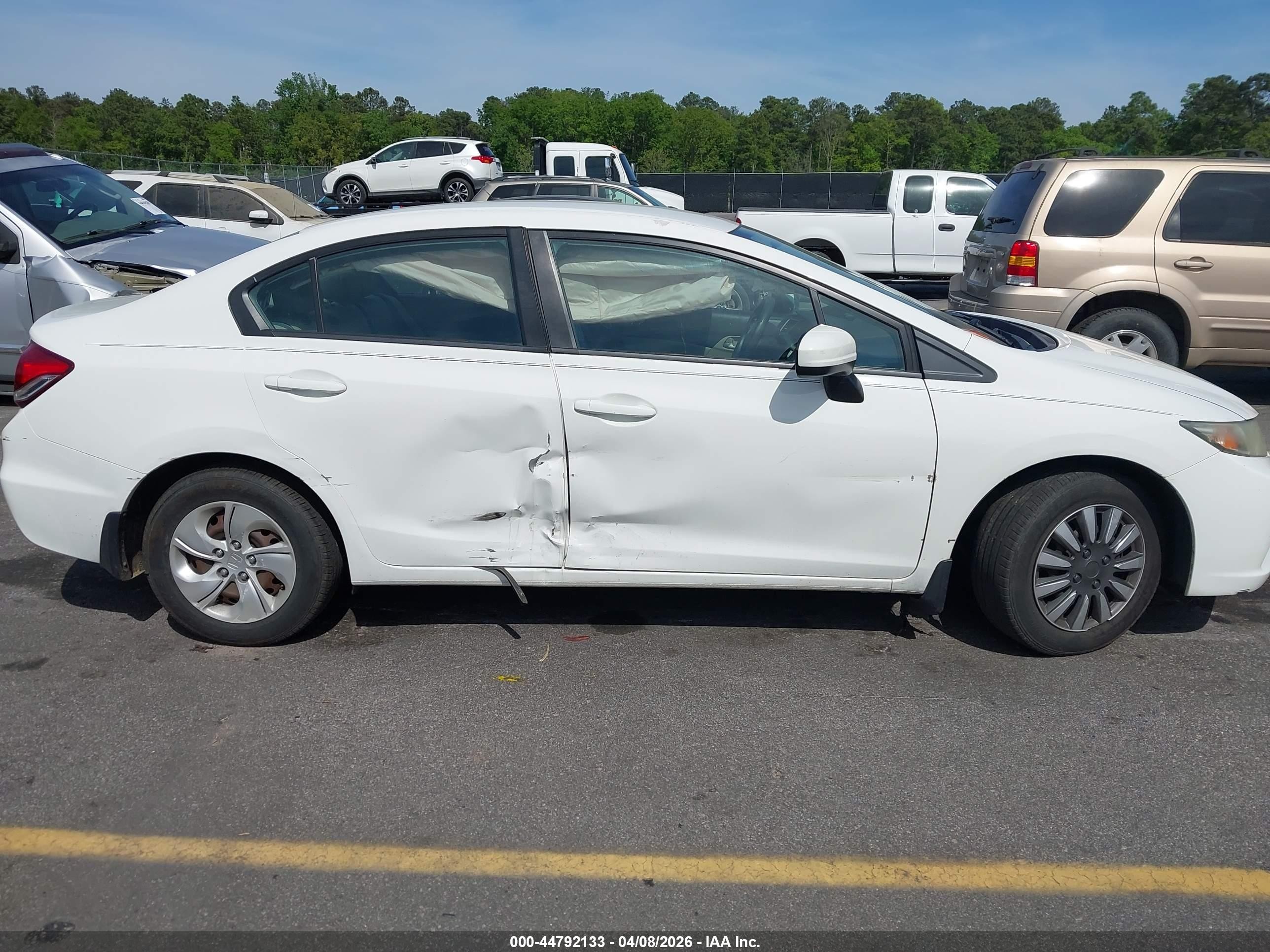 2014 Honda Civic Lx White vin: 2HGFB2F53EH546346
