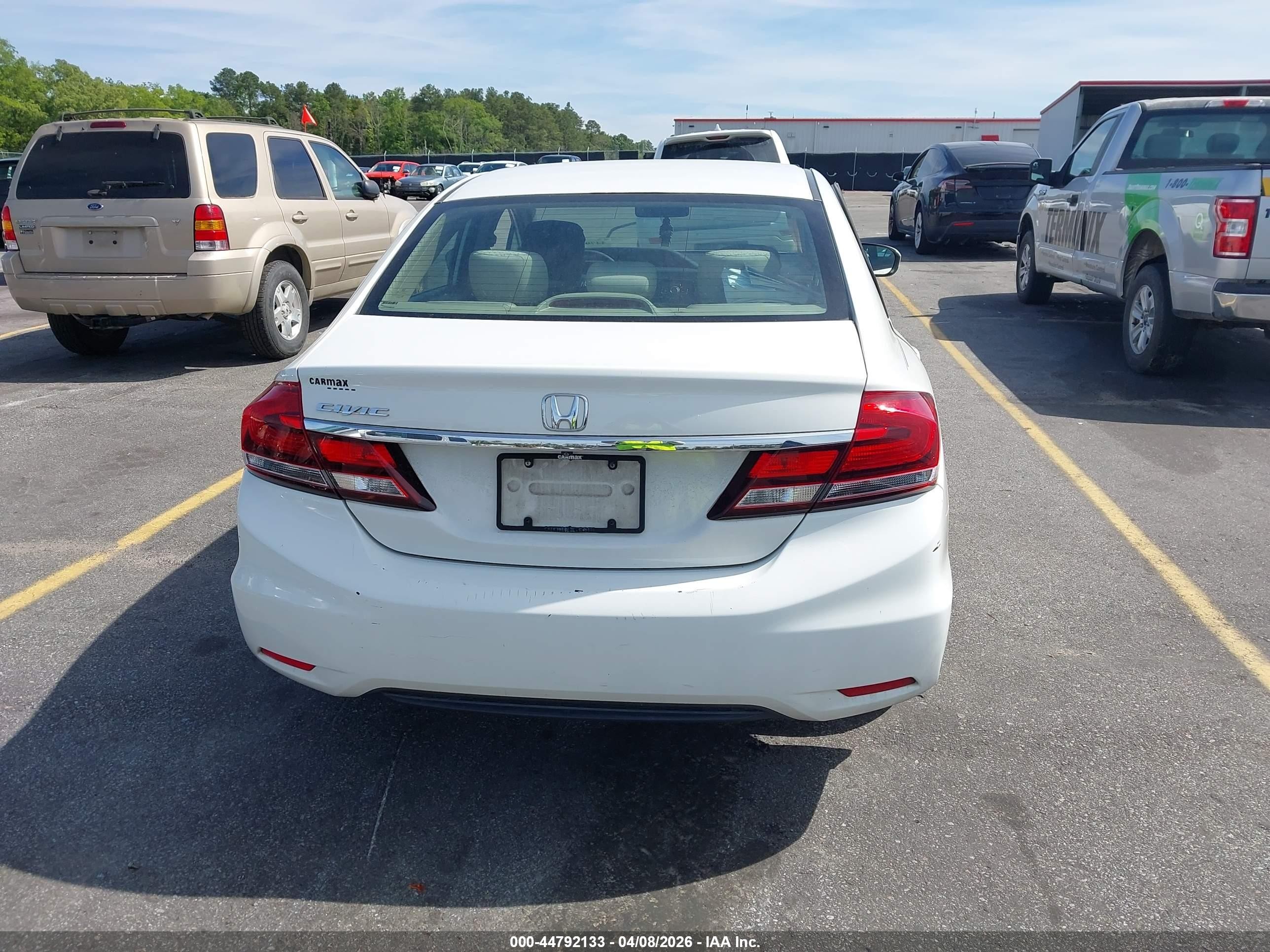 2014 Honda Civic Lx White vin: 2HGFB2F53EH546346