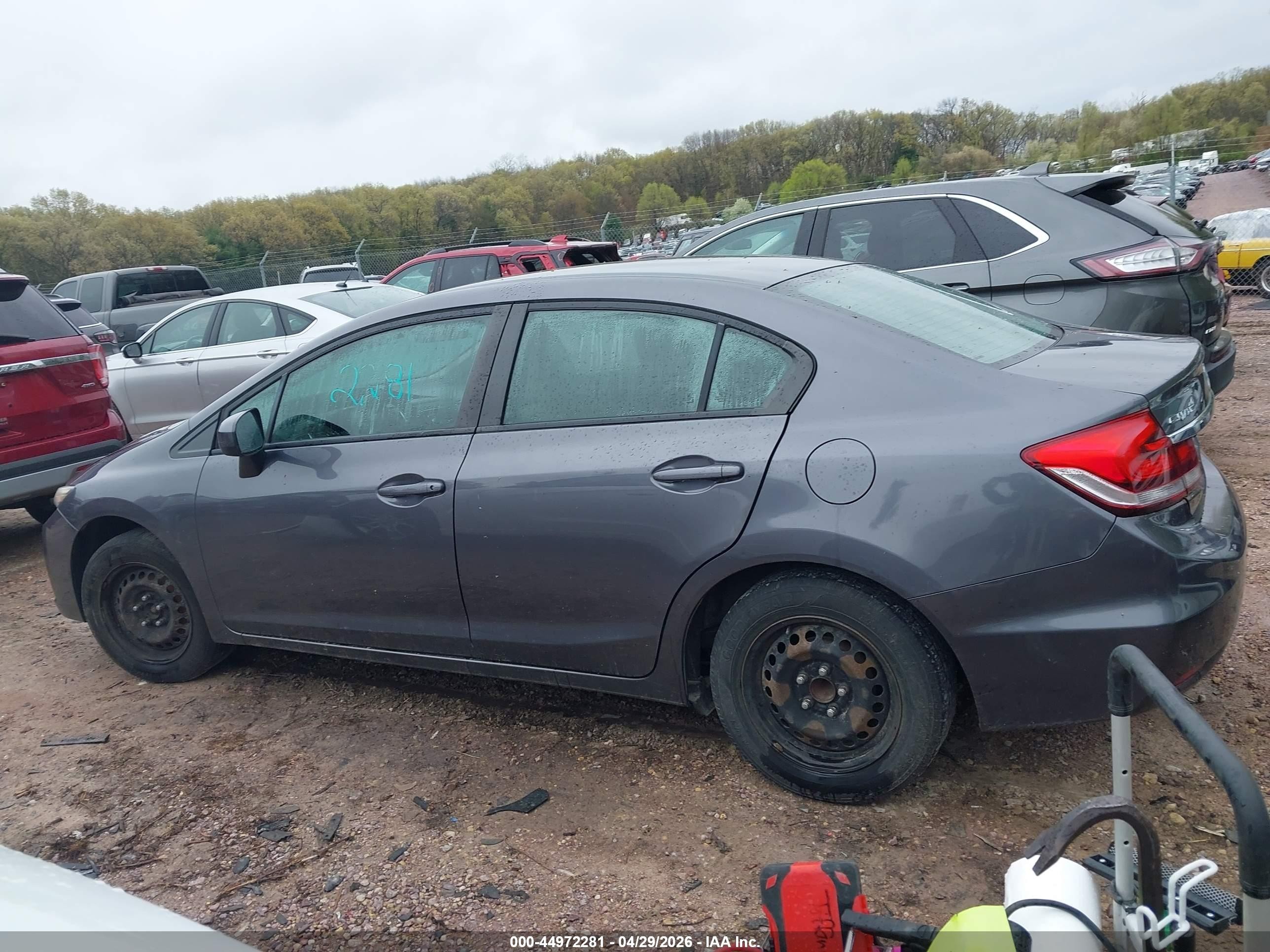 2015 Honda Civic Lx Серый vin: 2HGFB2F53FH505782
