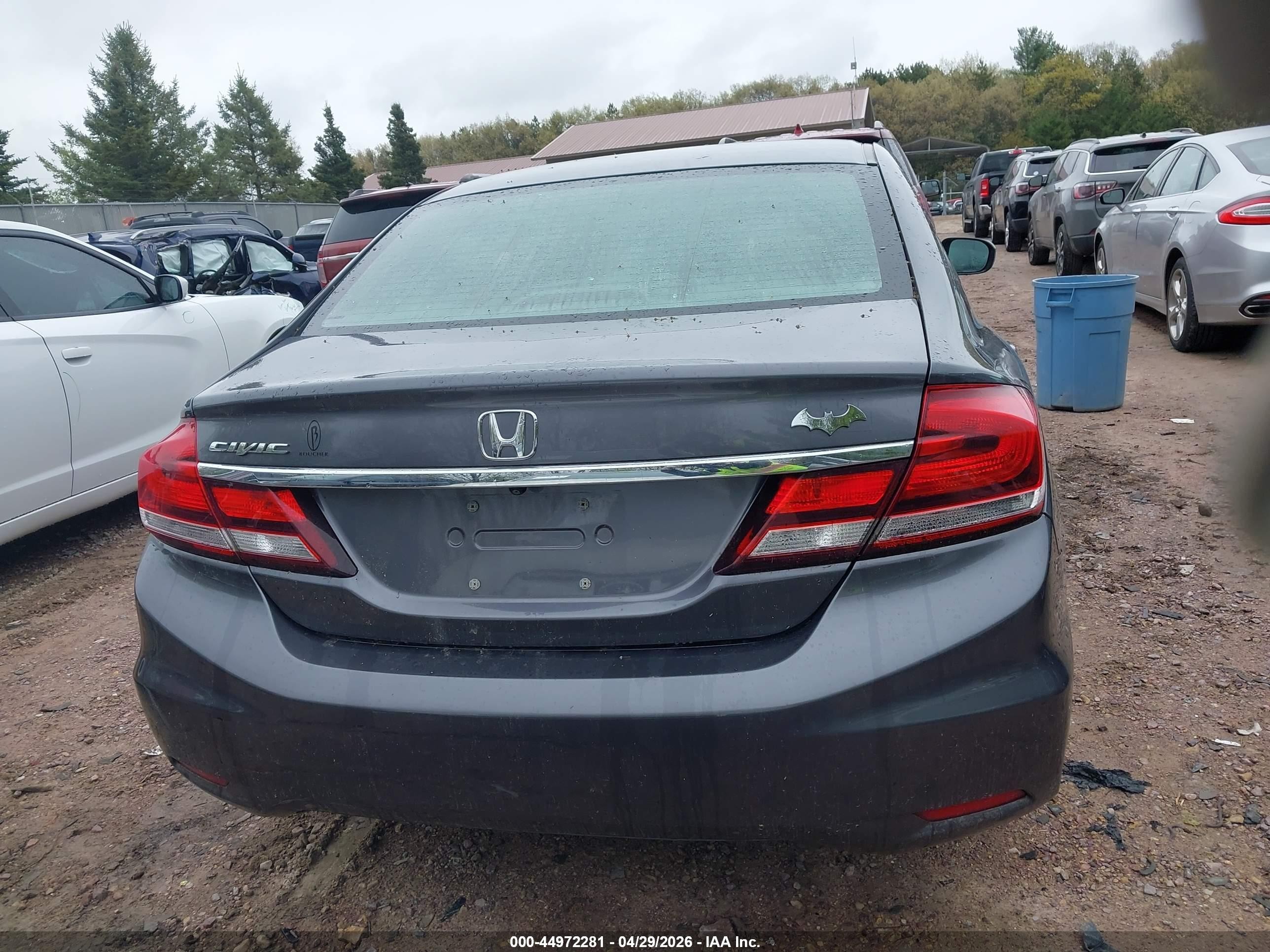 2015 Honda Civic Lx Серый vin: 2HGFB2F53FH505782