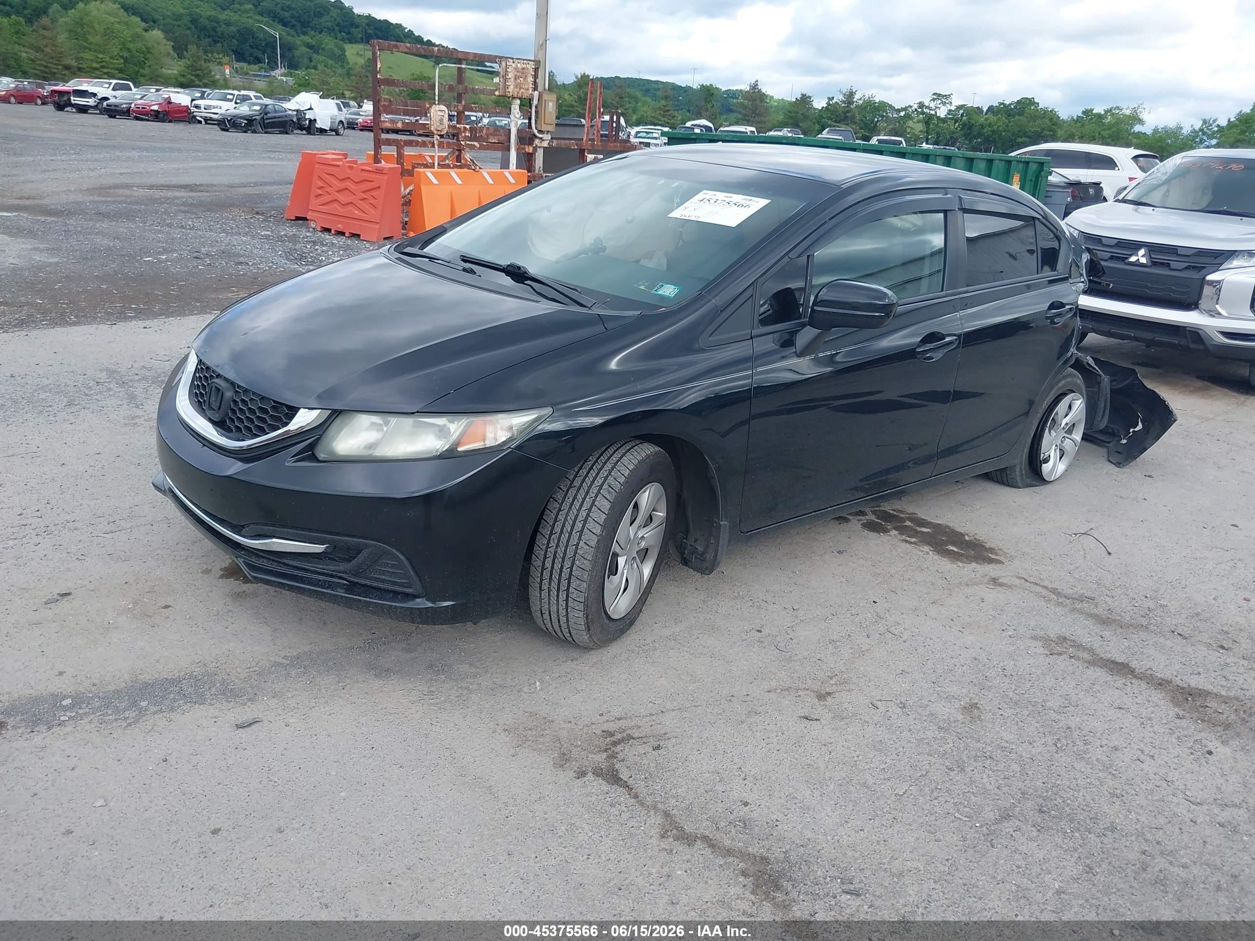 2015 Honda Civic Lx Black vin: 2HGFB2F53FH506883
