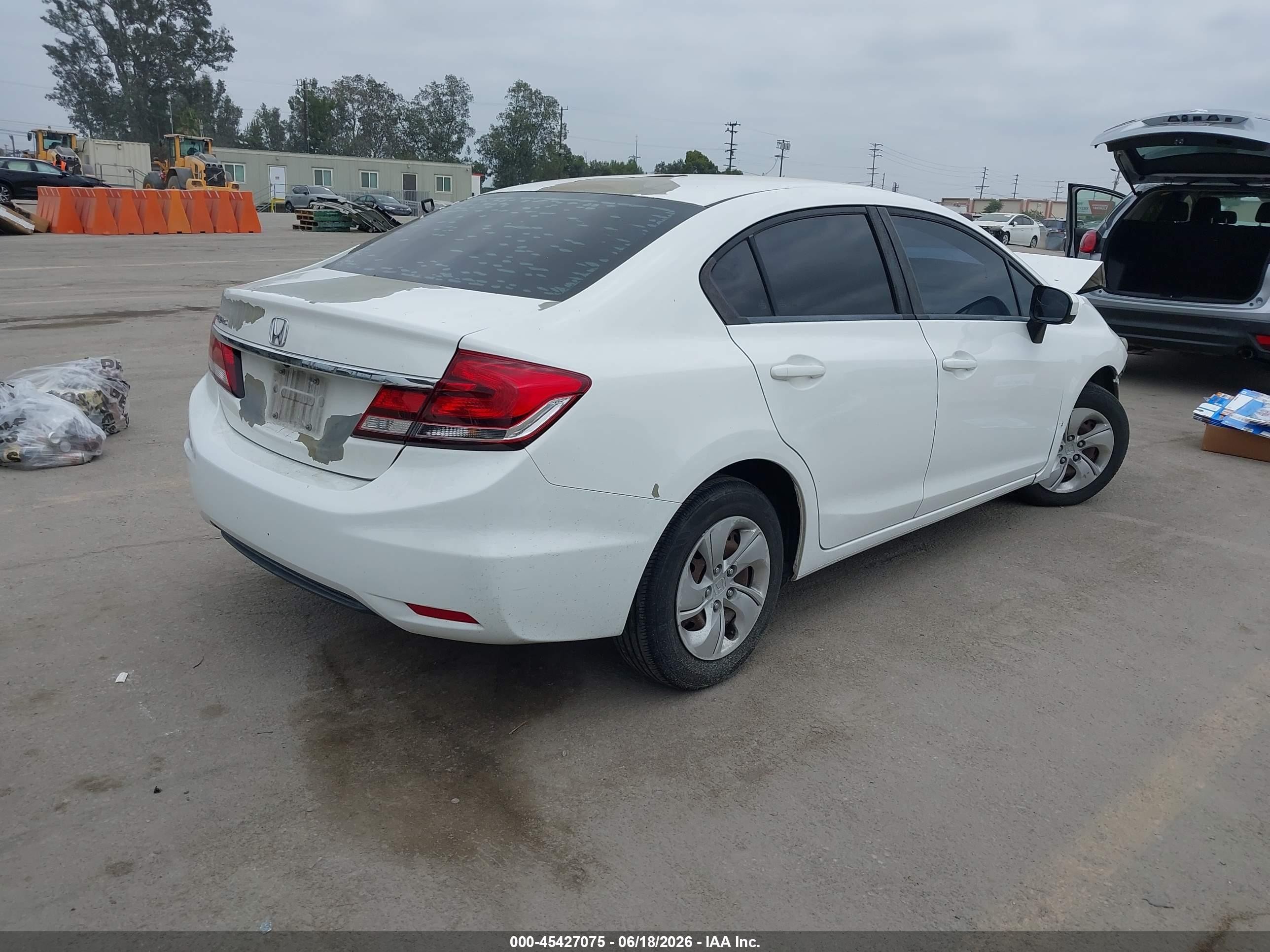 2015 Honda Civic Lx White vin: 2HGFB2F53FH542072