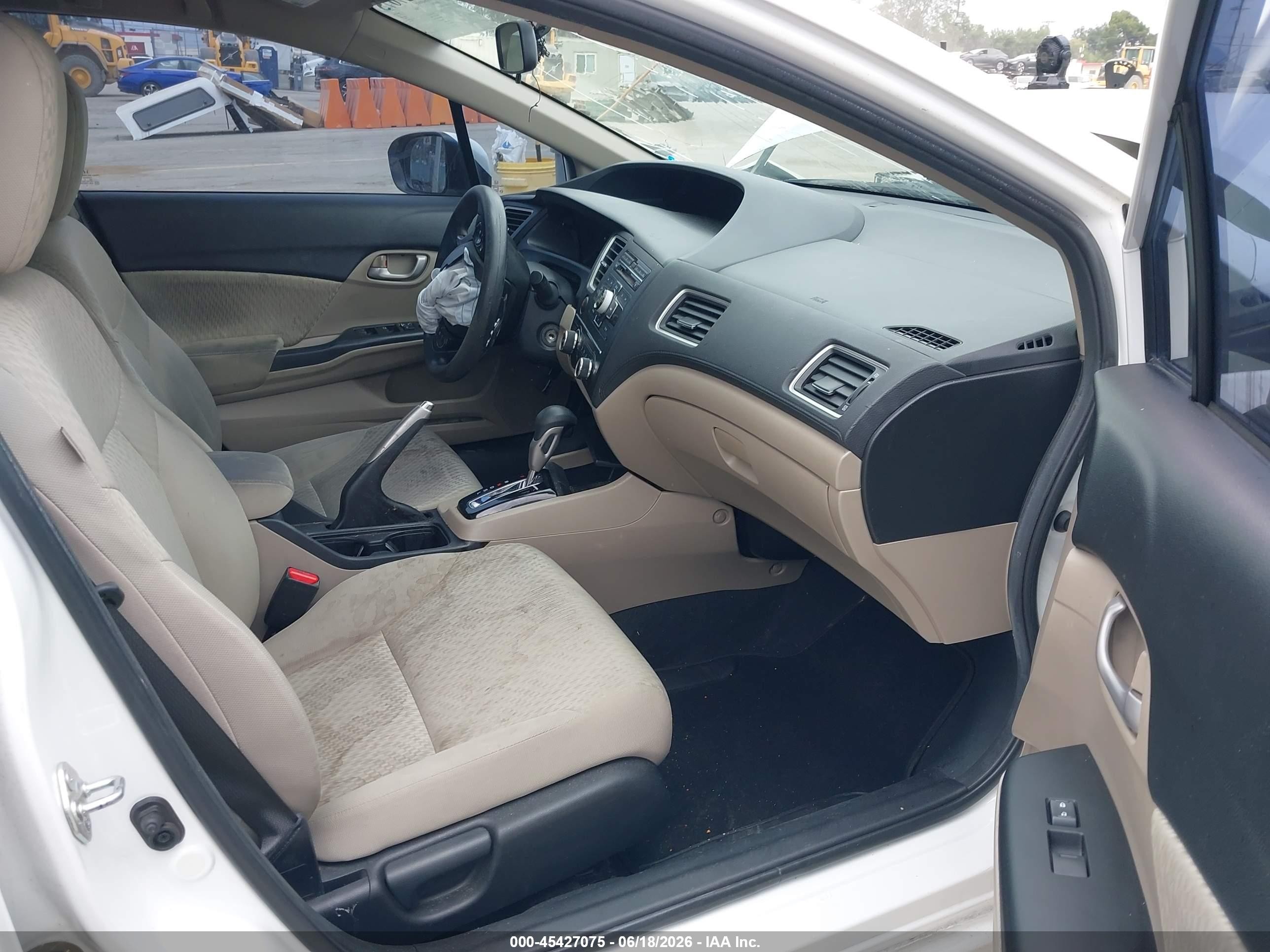 2015 Honda Civic Lx White vin: 2HGFB2F53FH542072