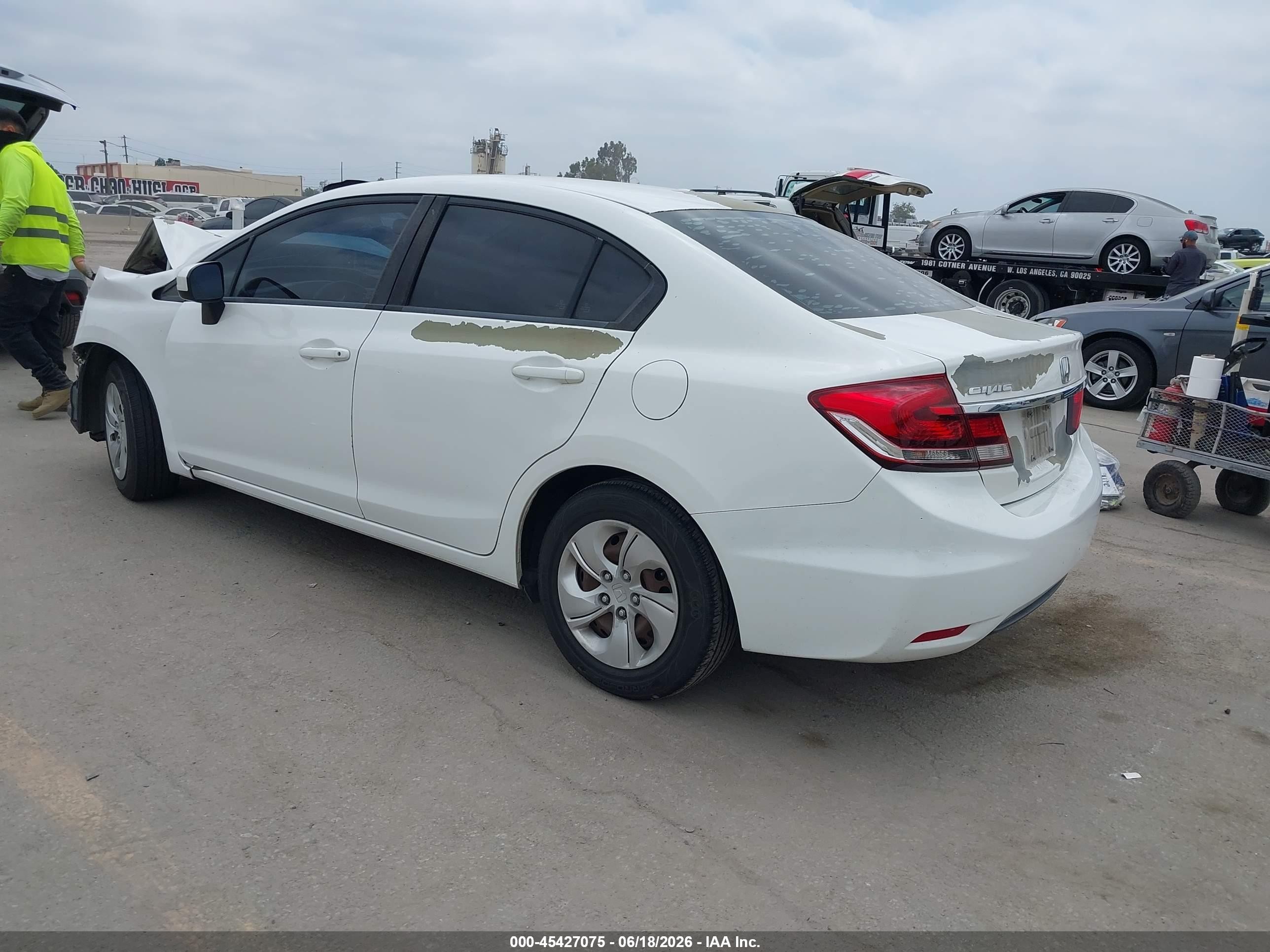 2015 Honda Civic Lx White vin: 2HGFB2F53FH542072