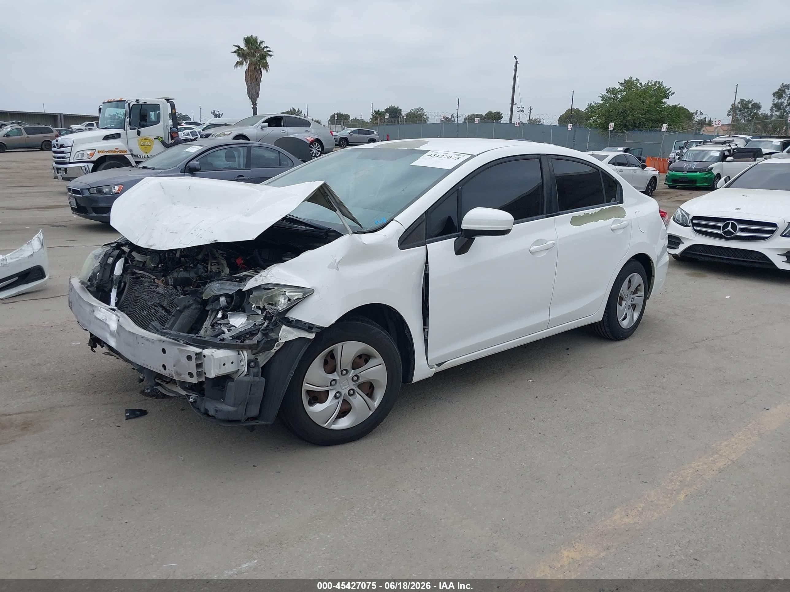 2015 Honda Civic Lx White vin: 2HGFB2F53FH542072