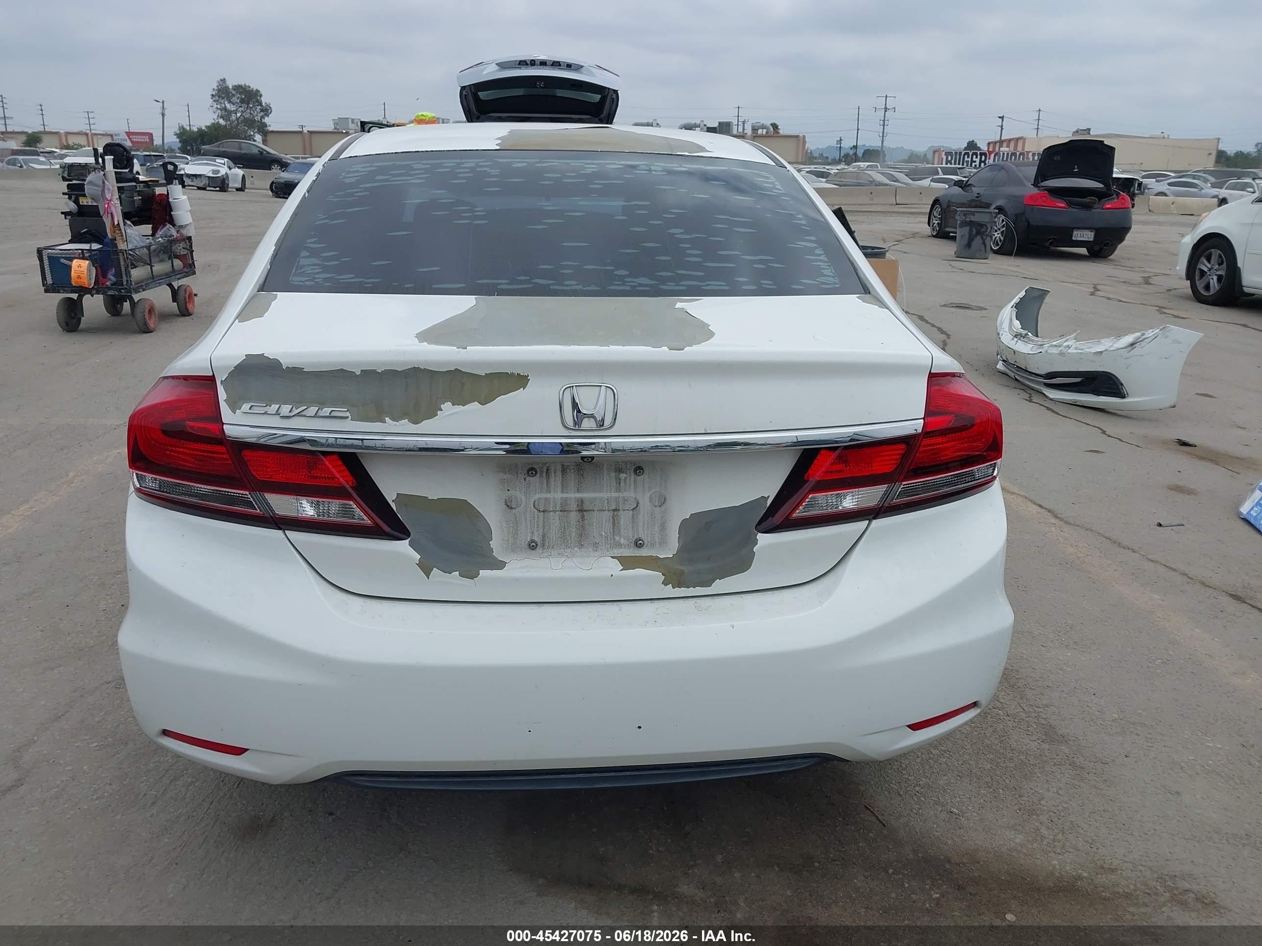 2015 Honda Civic Lx White vin: 2HGFB2F53FH542072