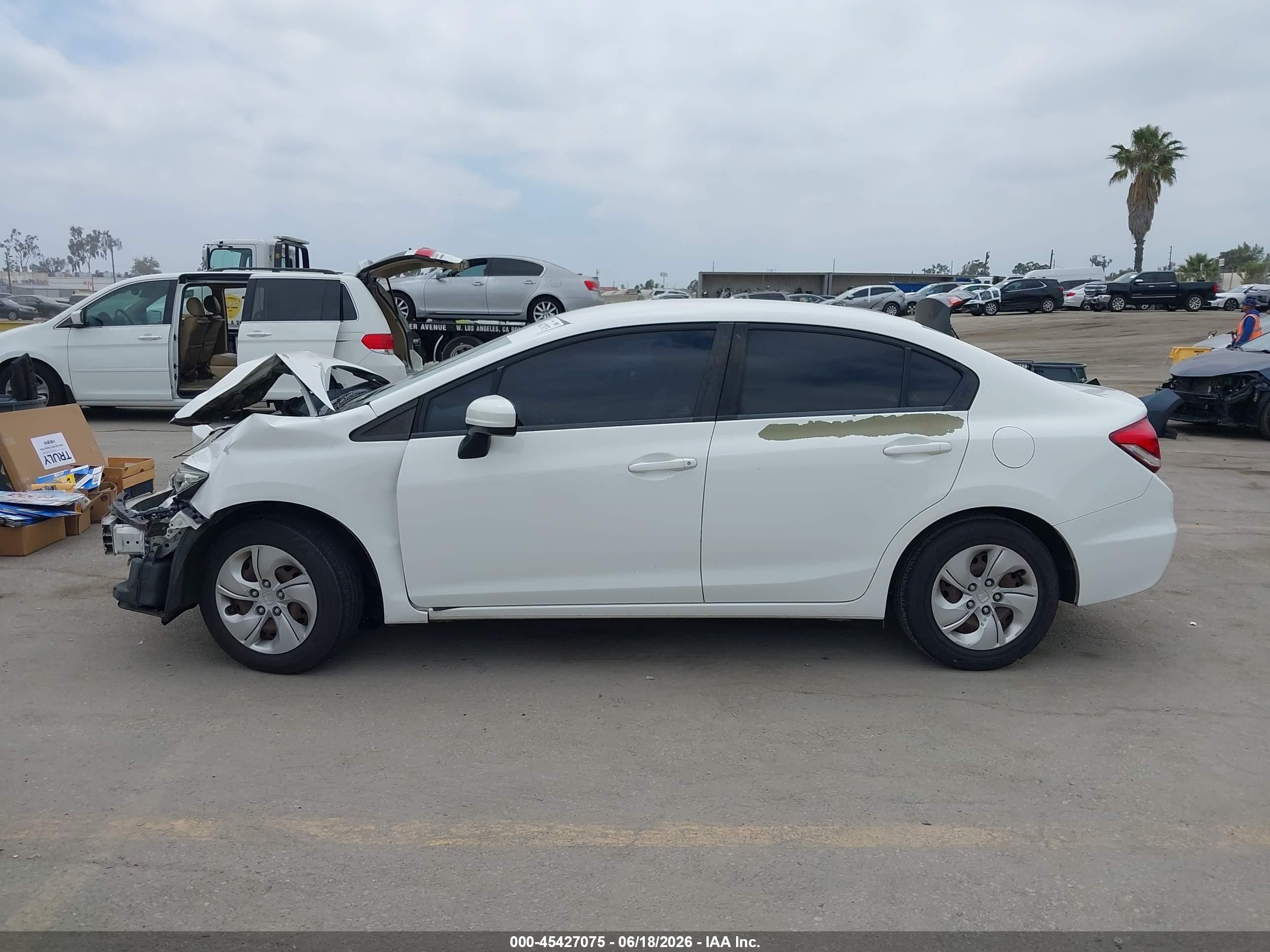 2015 Honda Civic Lx White vin: 2HGFB2F53FH542072