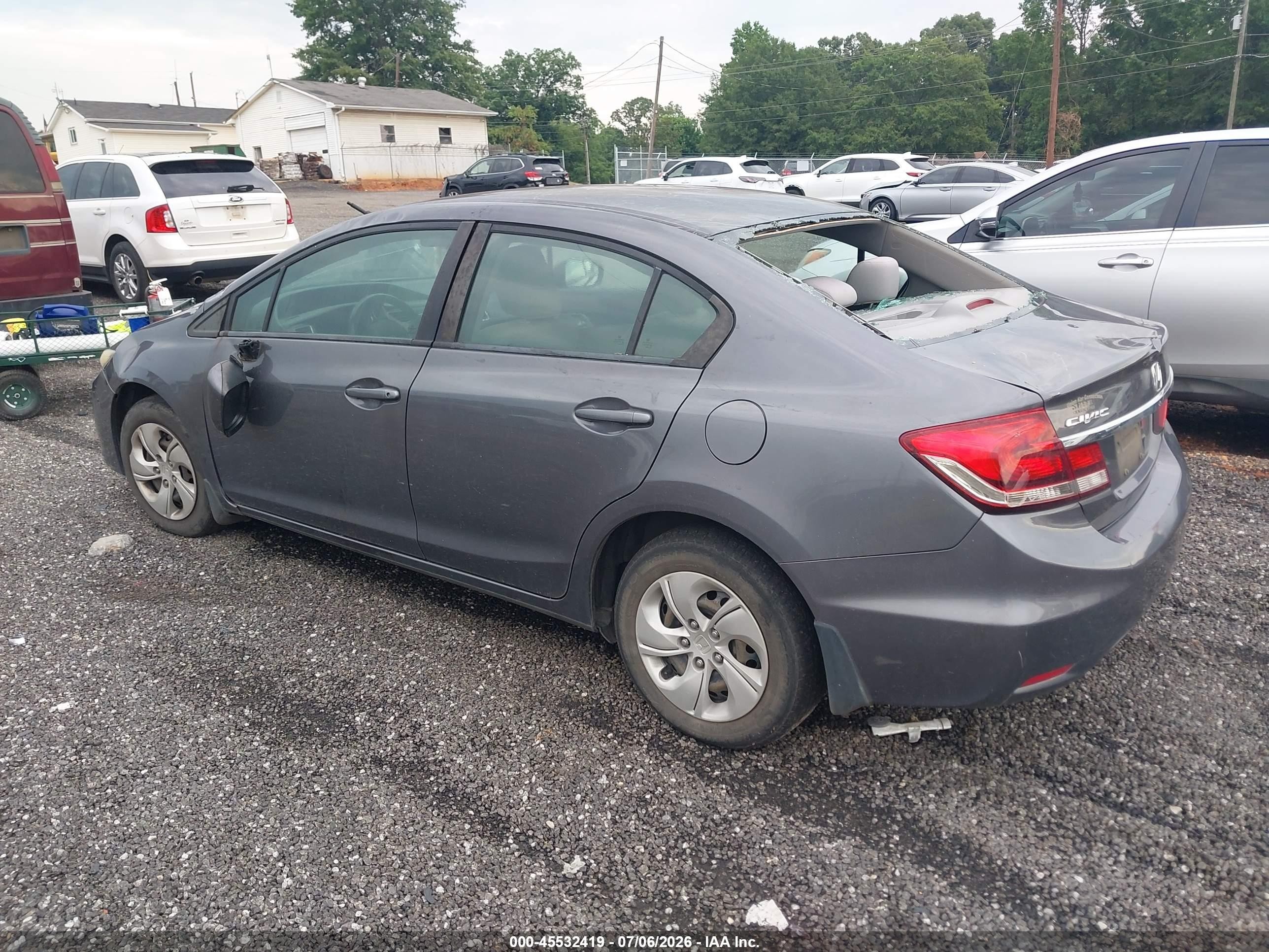 2015 Honda Civic Lx Gray vin: 2HGFB2F53FH548972