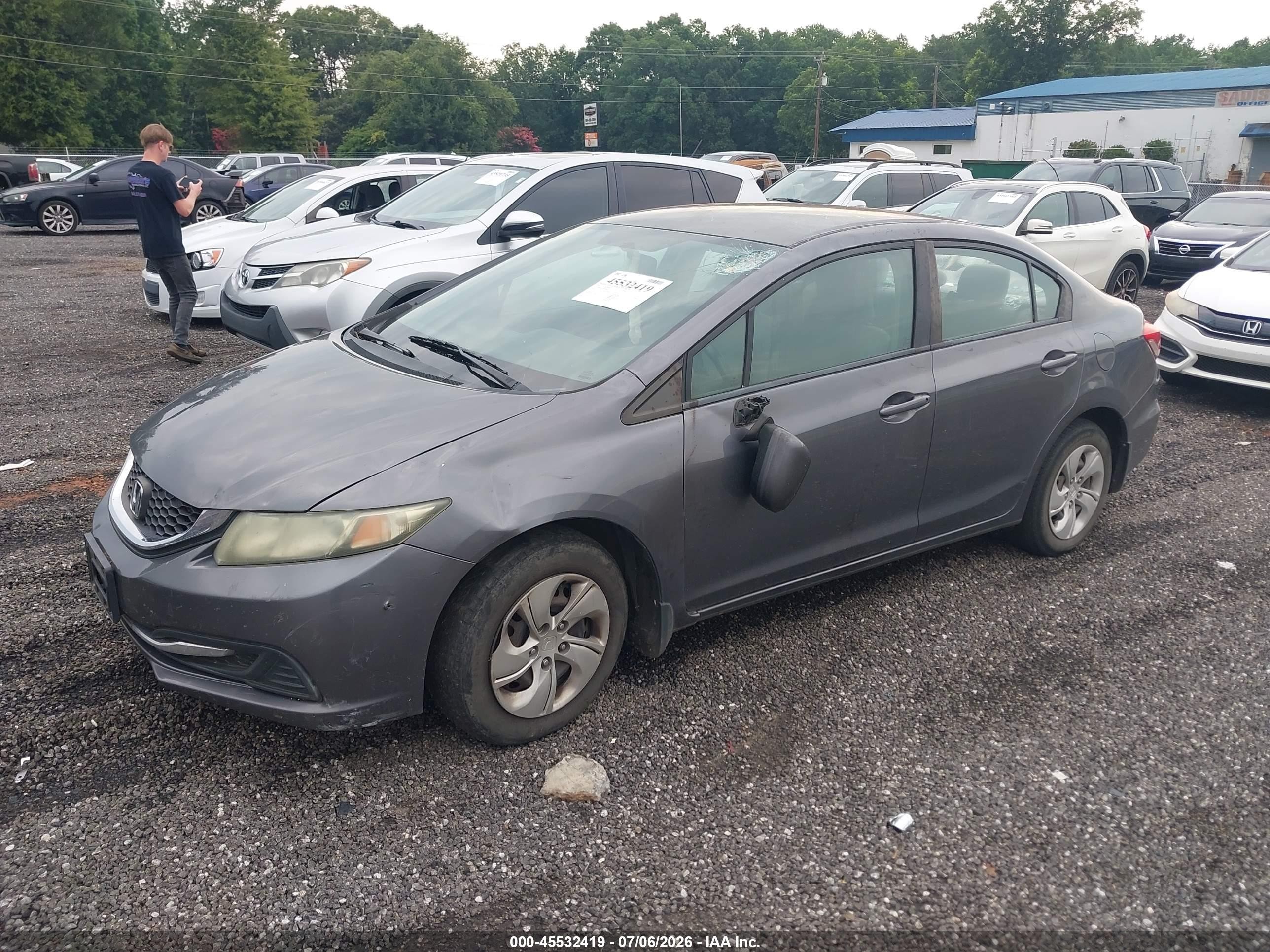 2015 Honda Civic Lx Gray vin: 2HGFB2F53FH548972