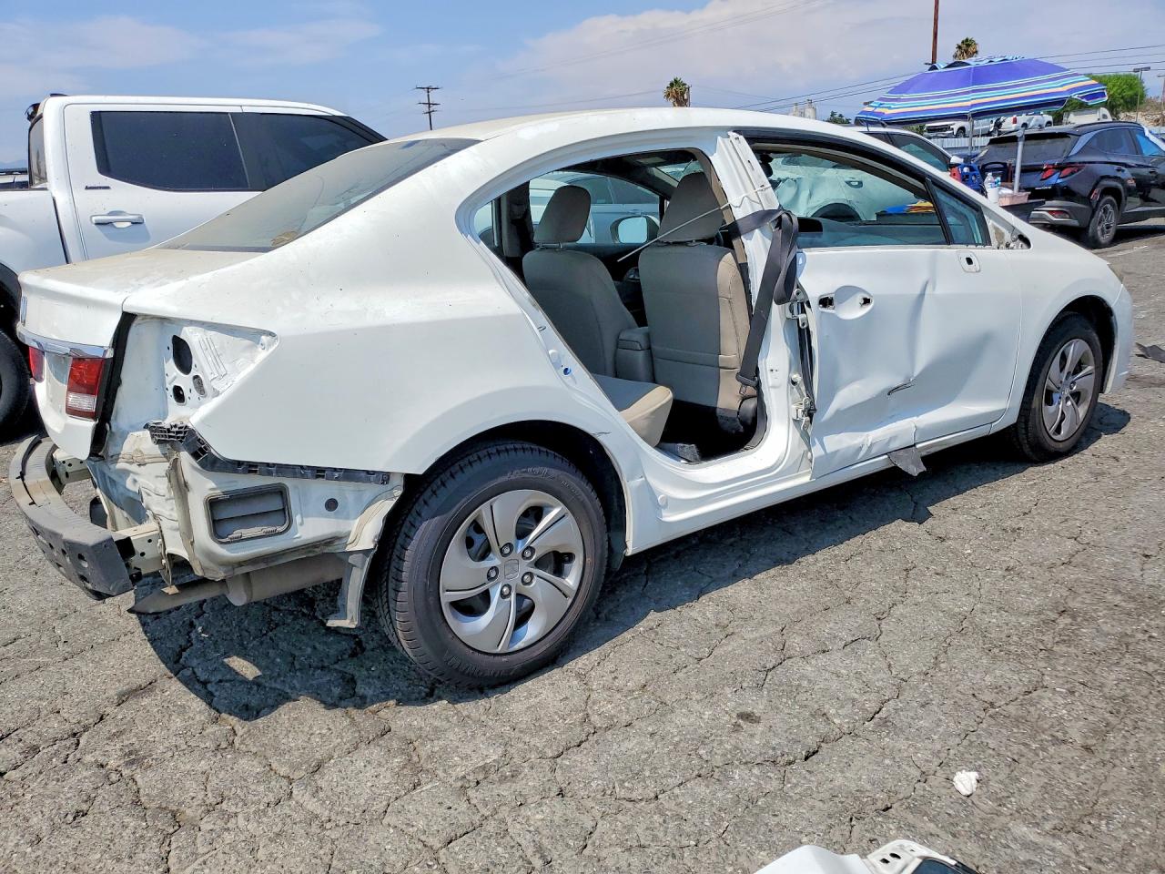 2015 Honda Civic Lx White vin: 2HGFB2F53FH551824