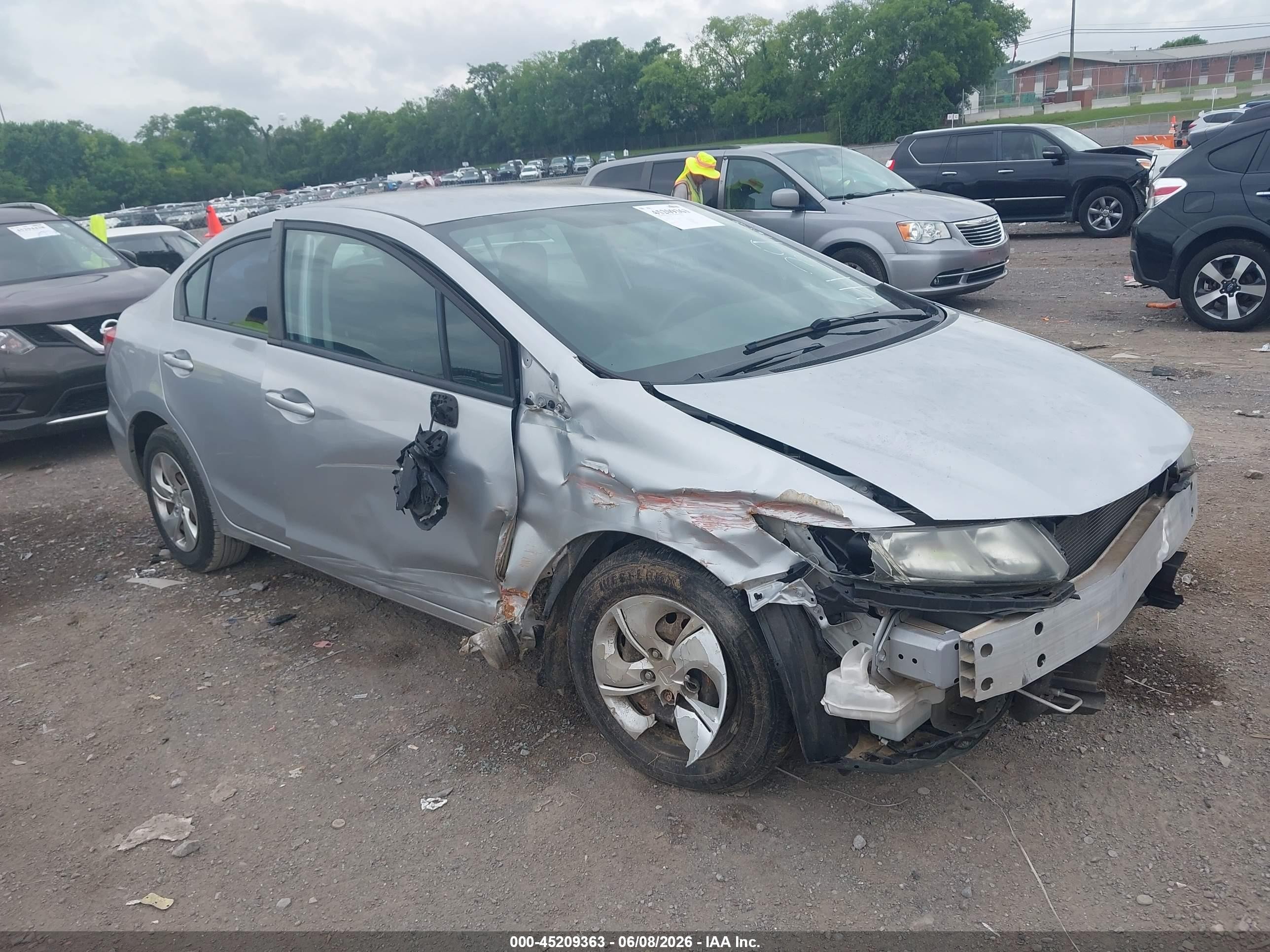 2015 Honda Civic Lx Silver vin: 2HGFB2F53FH554139