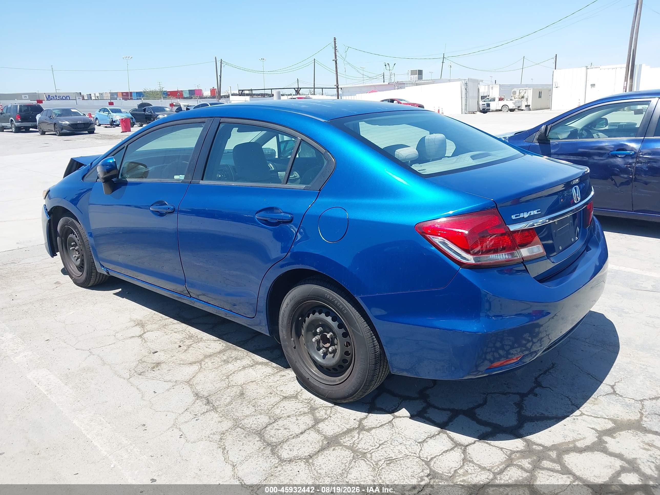 2015 Honda Civic Lx Blue vin: 2HGFB2F53FH556019