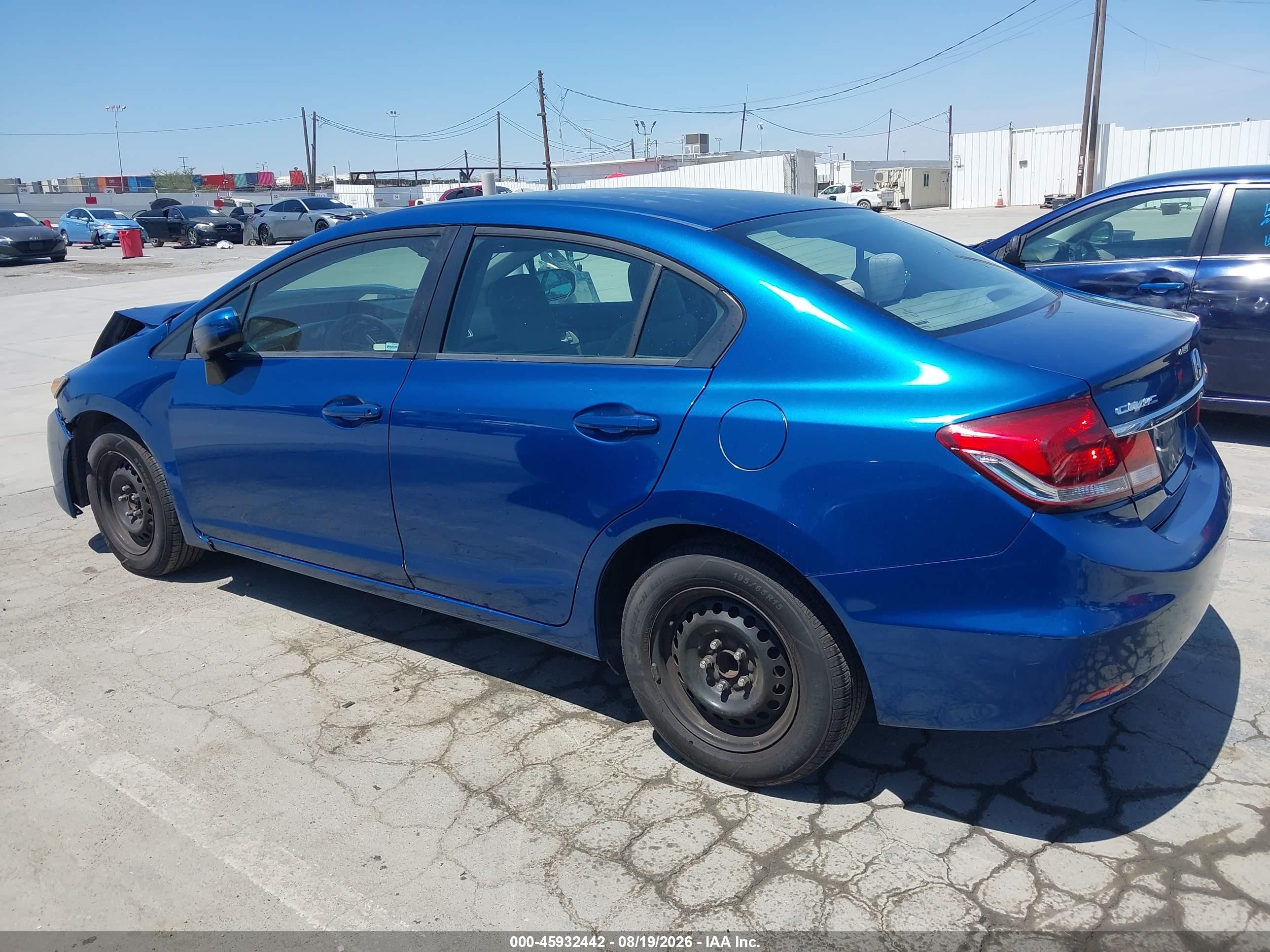 2015 Honda Civic Lx Blue vin: 2HGFB2F53FH556019