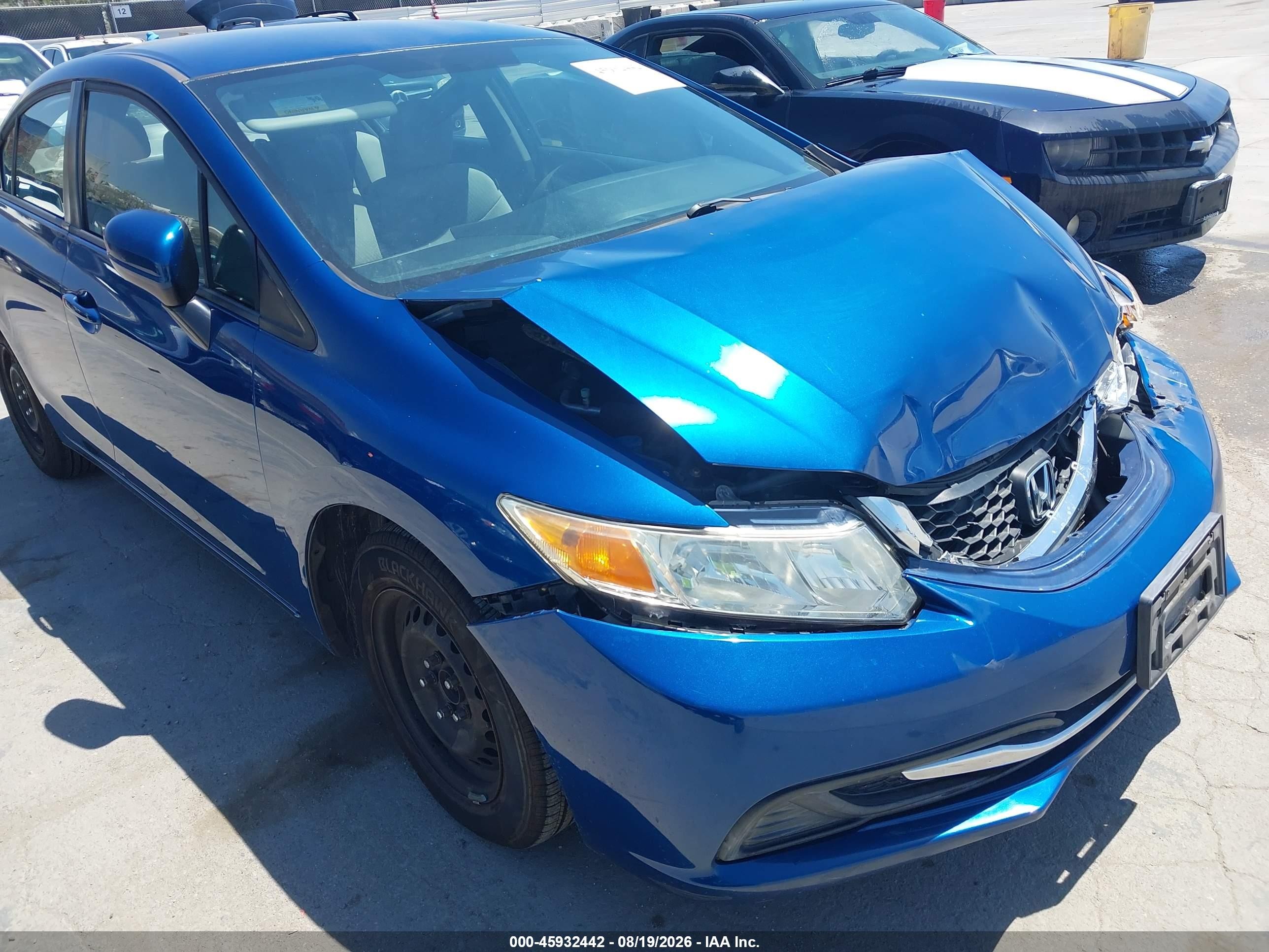 2015 Honda Civic Lx Blue vin: 2HGFB2F53FH556019