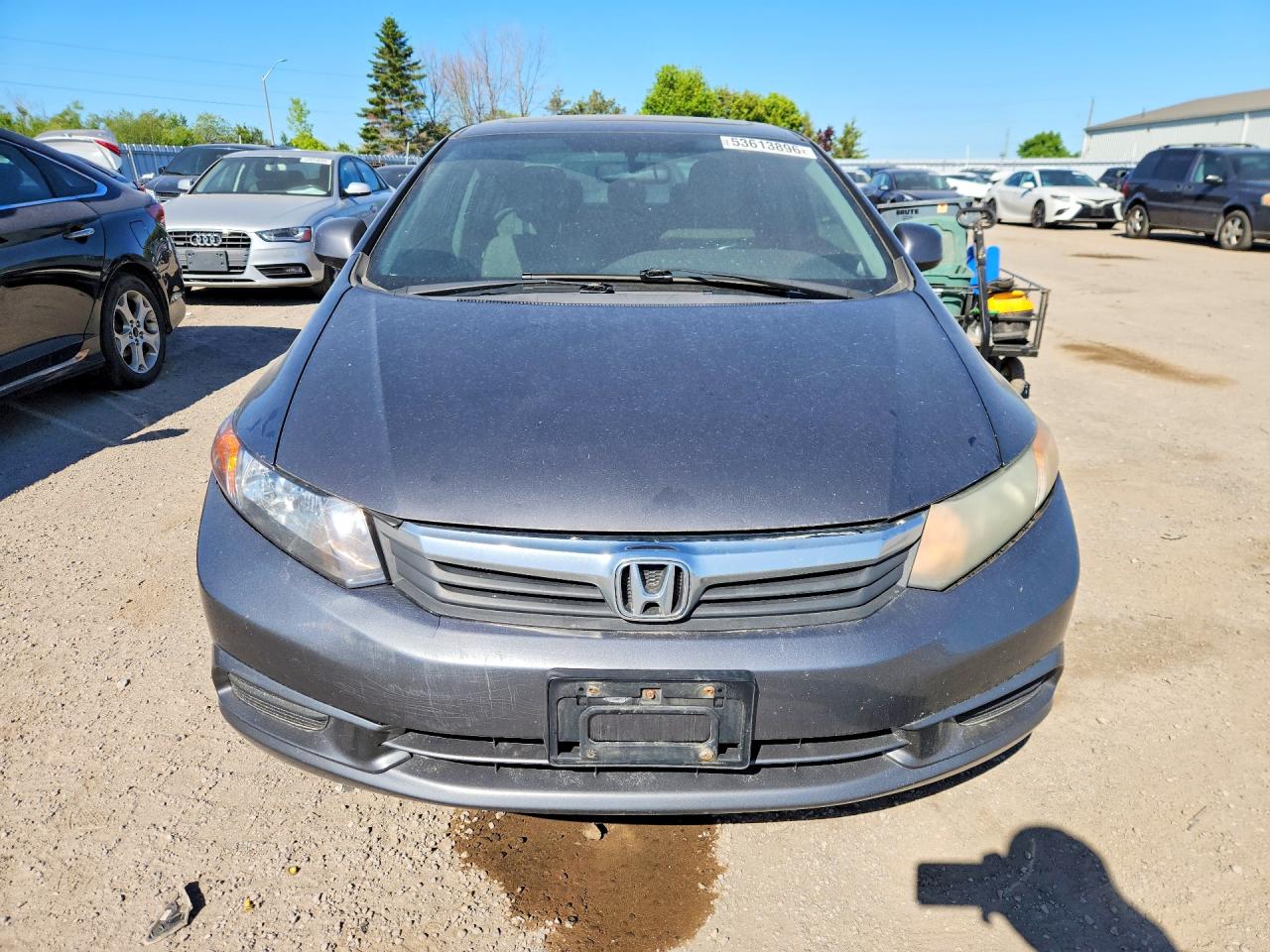 2012 Honda Civic Lx Gray vin: 2HGFB2F54CH010731