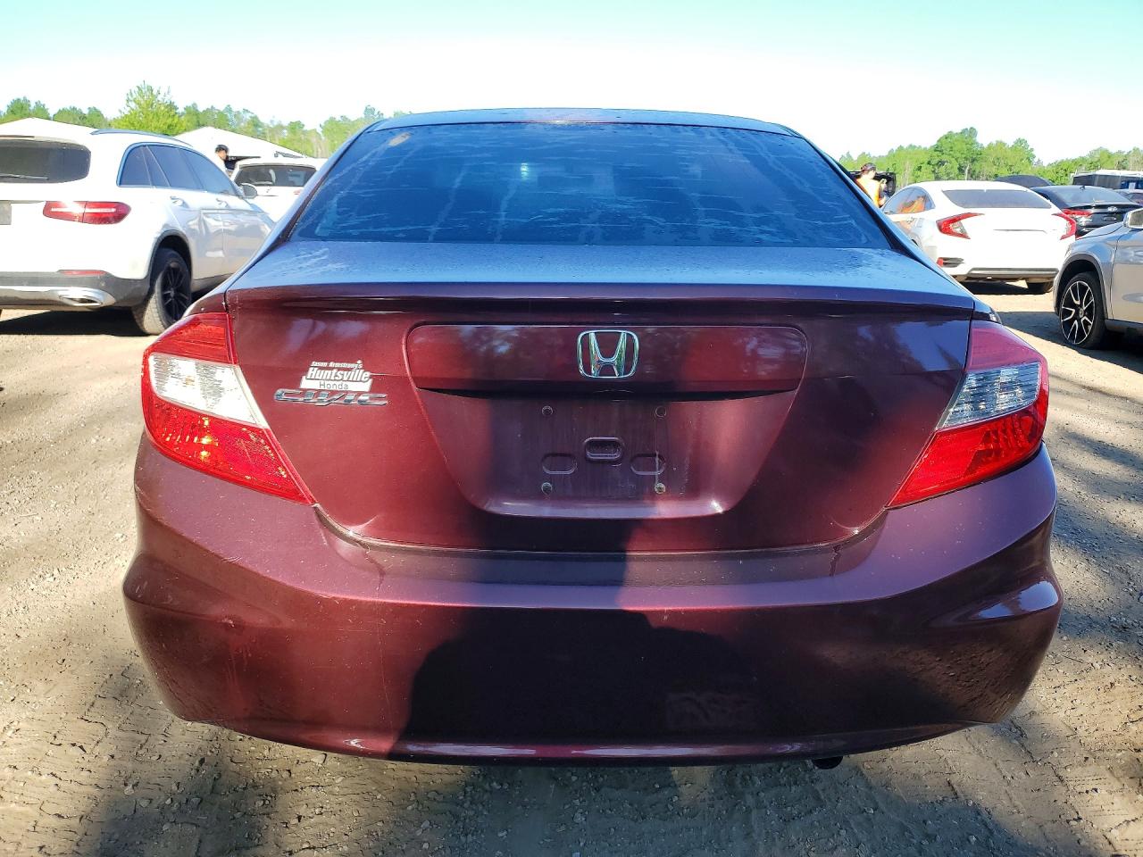 2012 Honda Civic Lx Burgundy vin: 2HGFB2F54CH051540