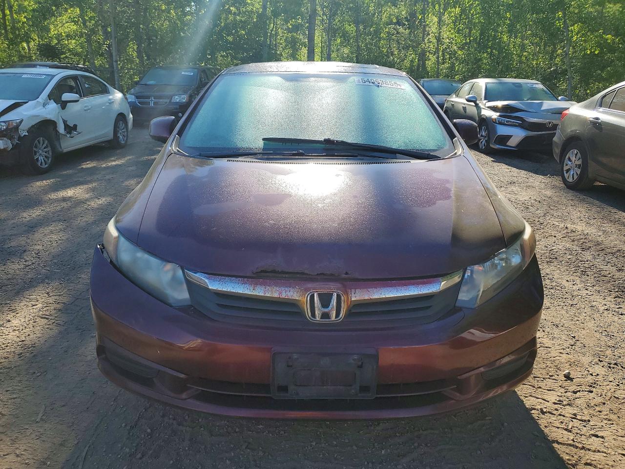 2012 Honda Civic Lx Burgundy vin: 2HGFB2F54CH051540