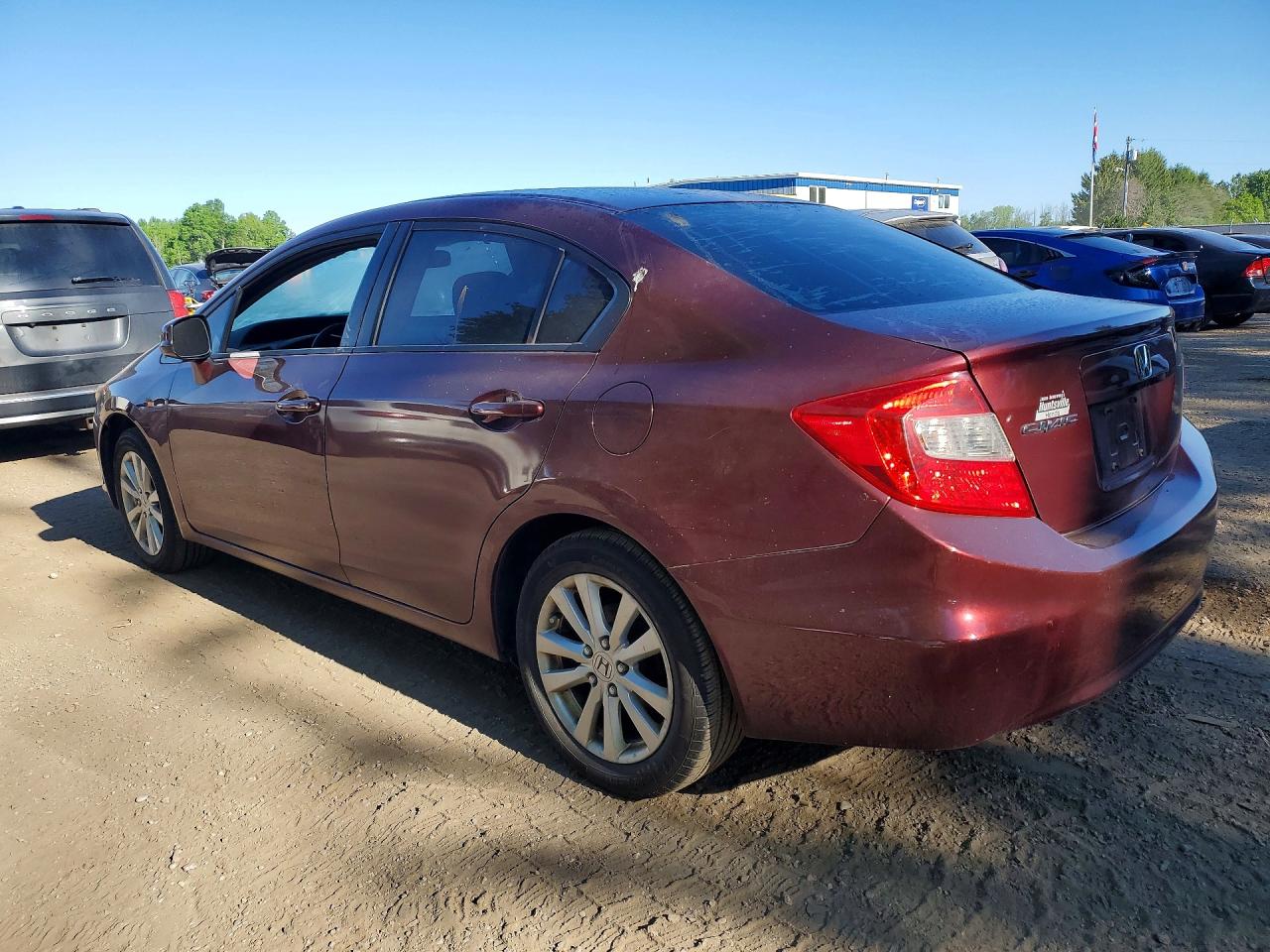 2012 Honda Civic Lx Burgundy vin: 2HGFB2F54CH051540