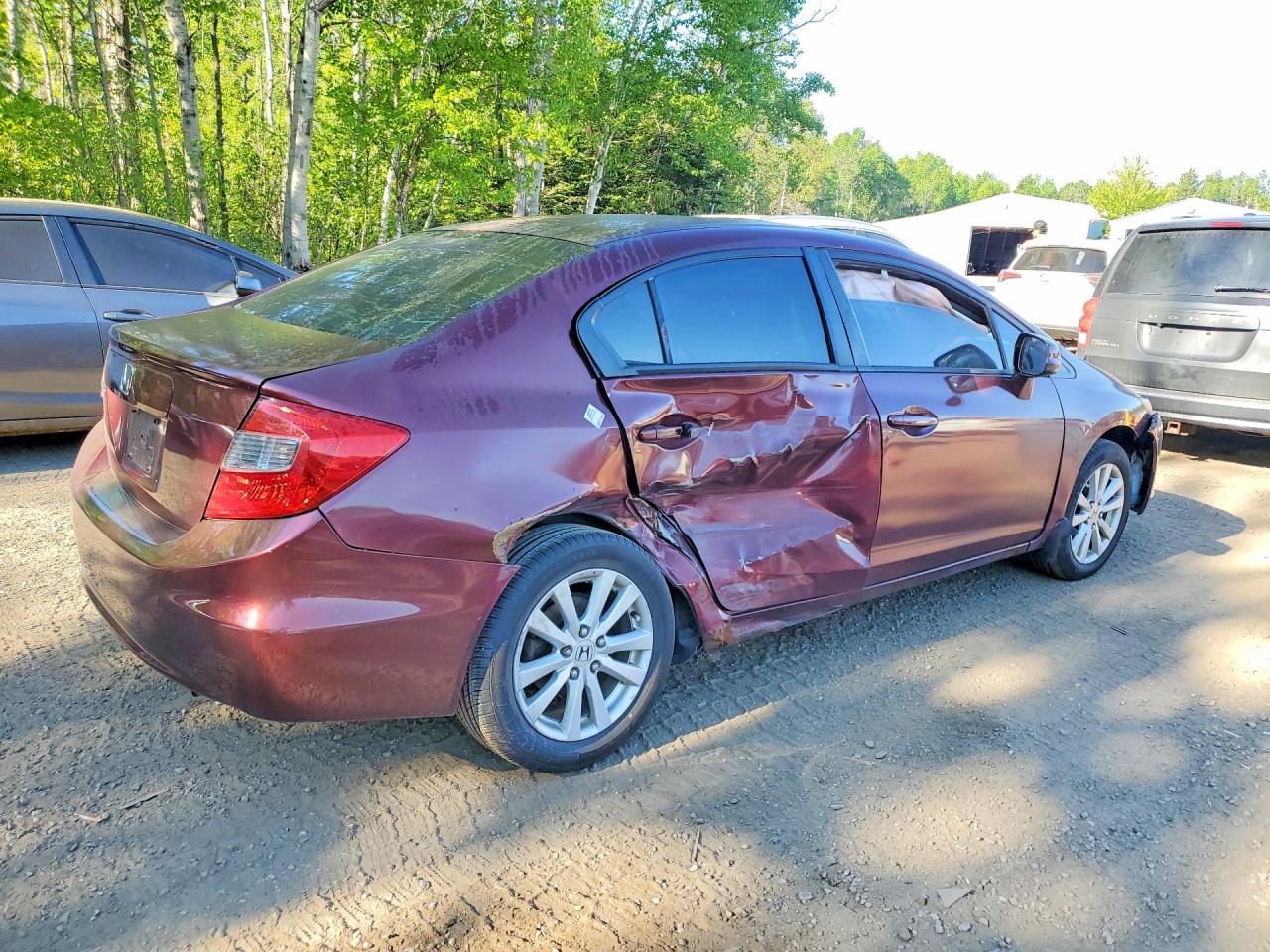 2012 Honda Civic Lx Burgundy vin: 2HGFB2F54CH051540