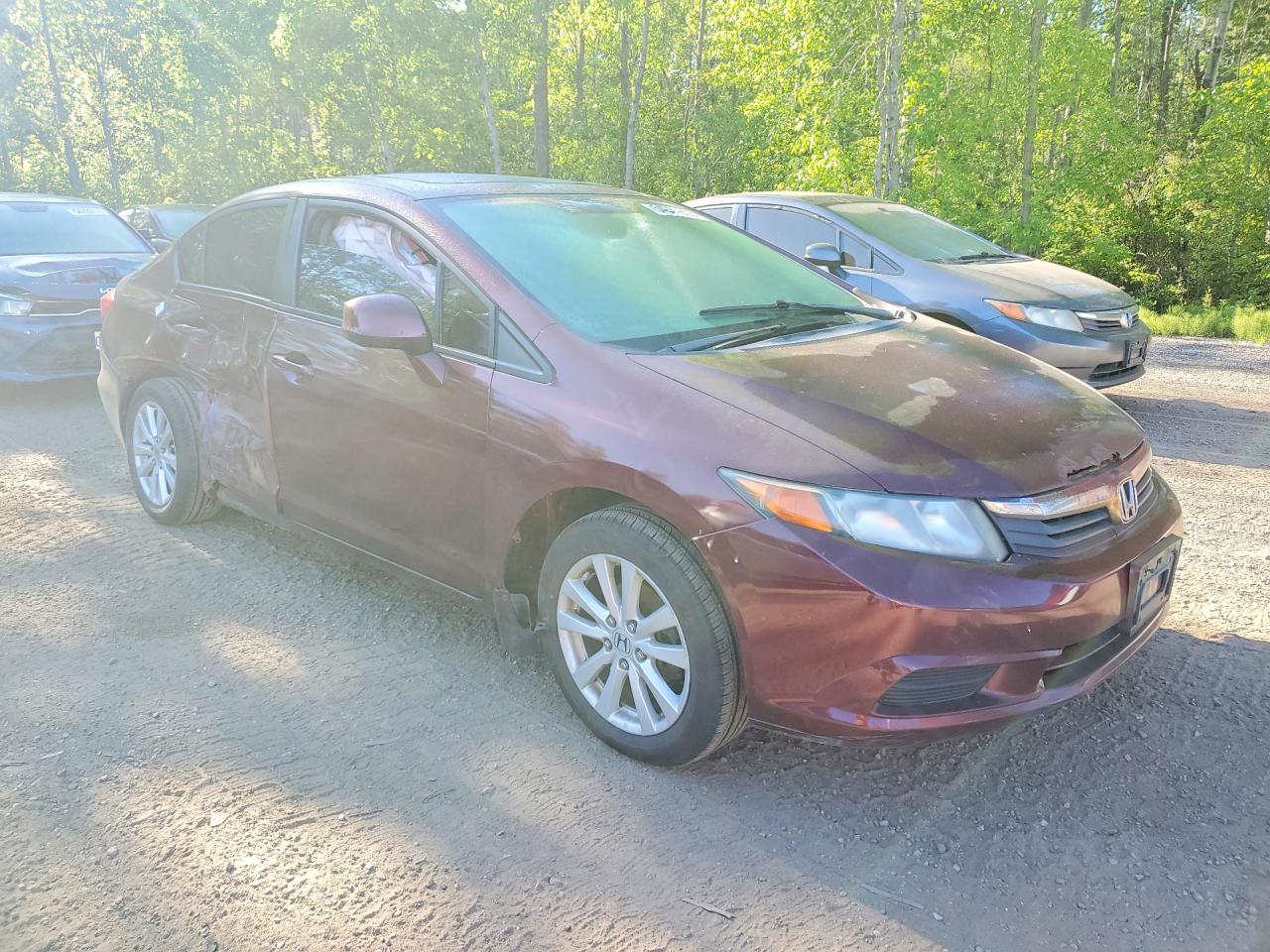 2012 Honda Civic Lx Burgundy vin: 2HGFB2F54CH051540