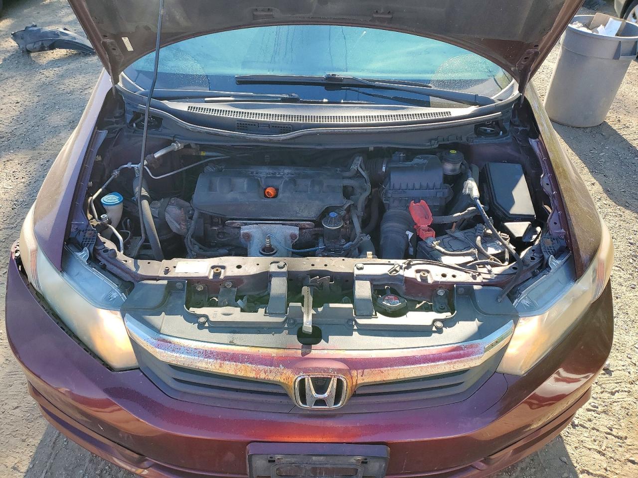 2012 Honda Civic Lx Burgundy vin: 2HGFB2F54CH051540