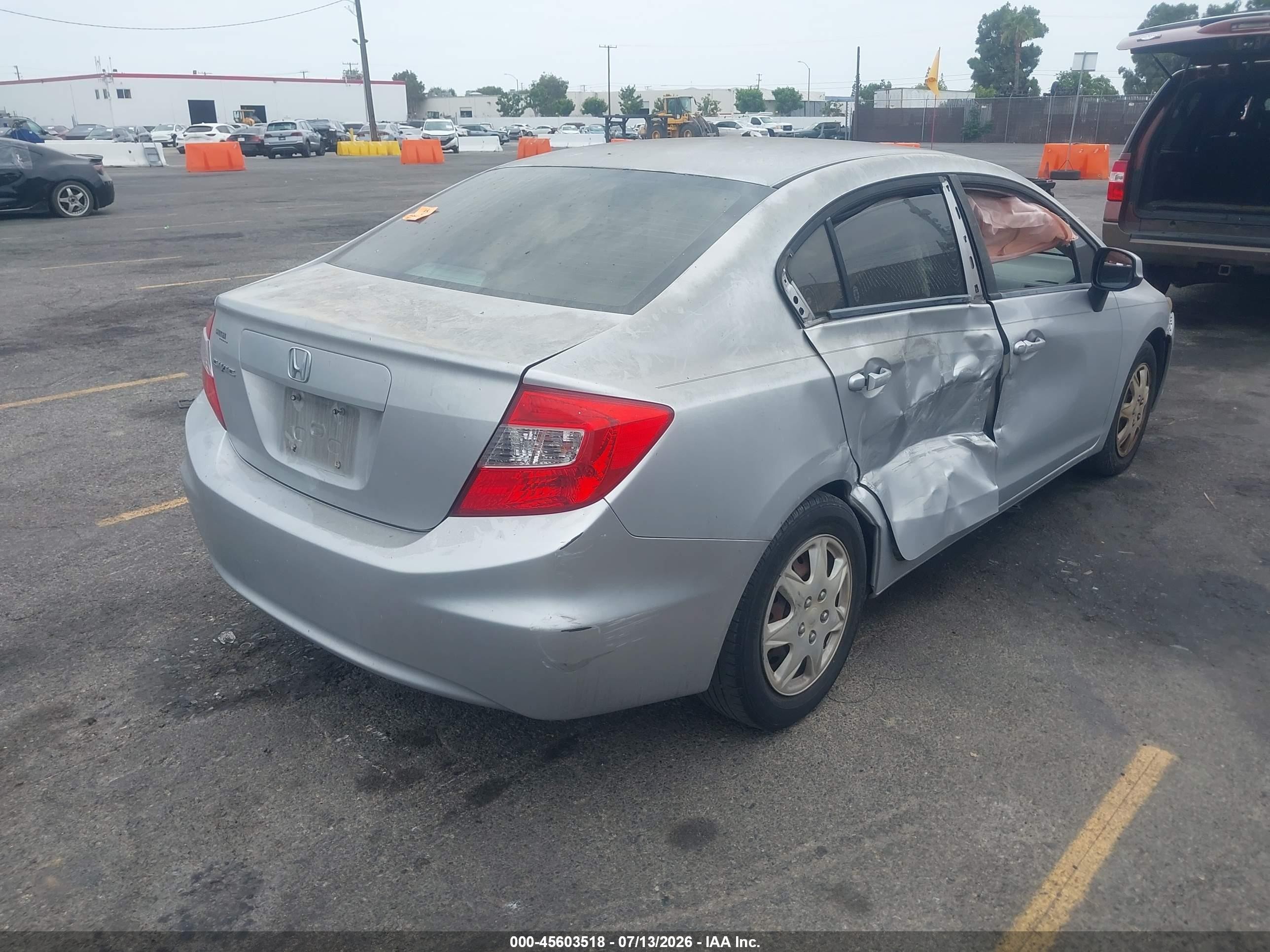 2012 Honda Civic Lx Silver vin: 2HGFB2F54CH304730