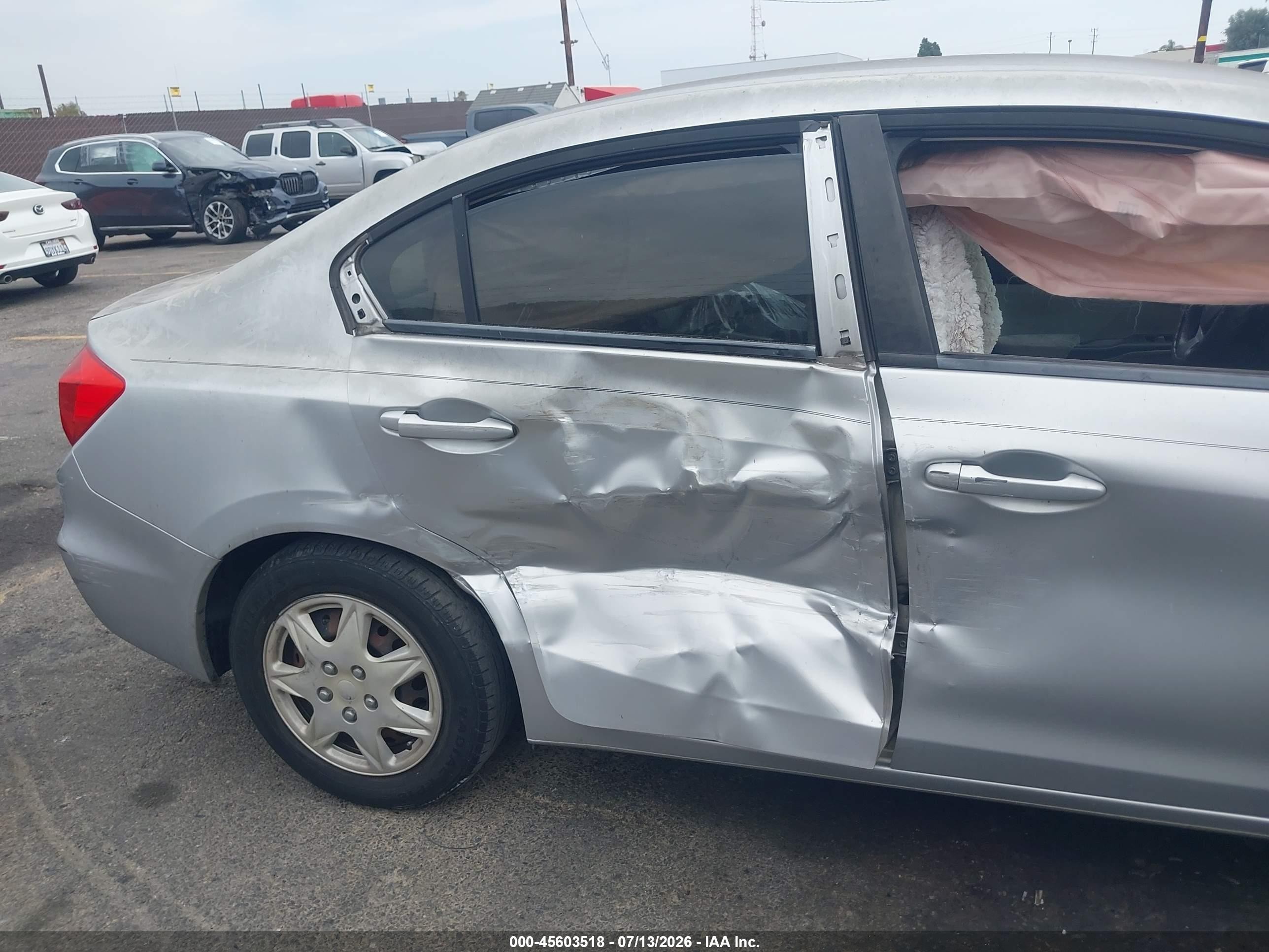 2012 Honda Civic Lx Silver vin: 2HGFB2F54CH304730