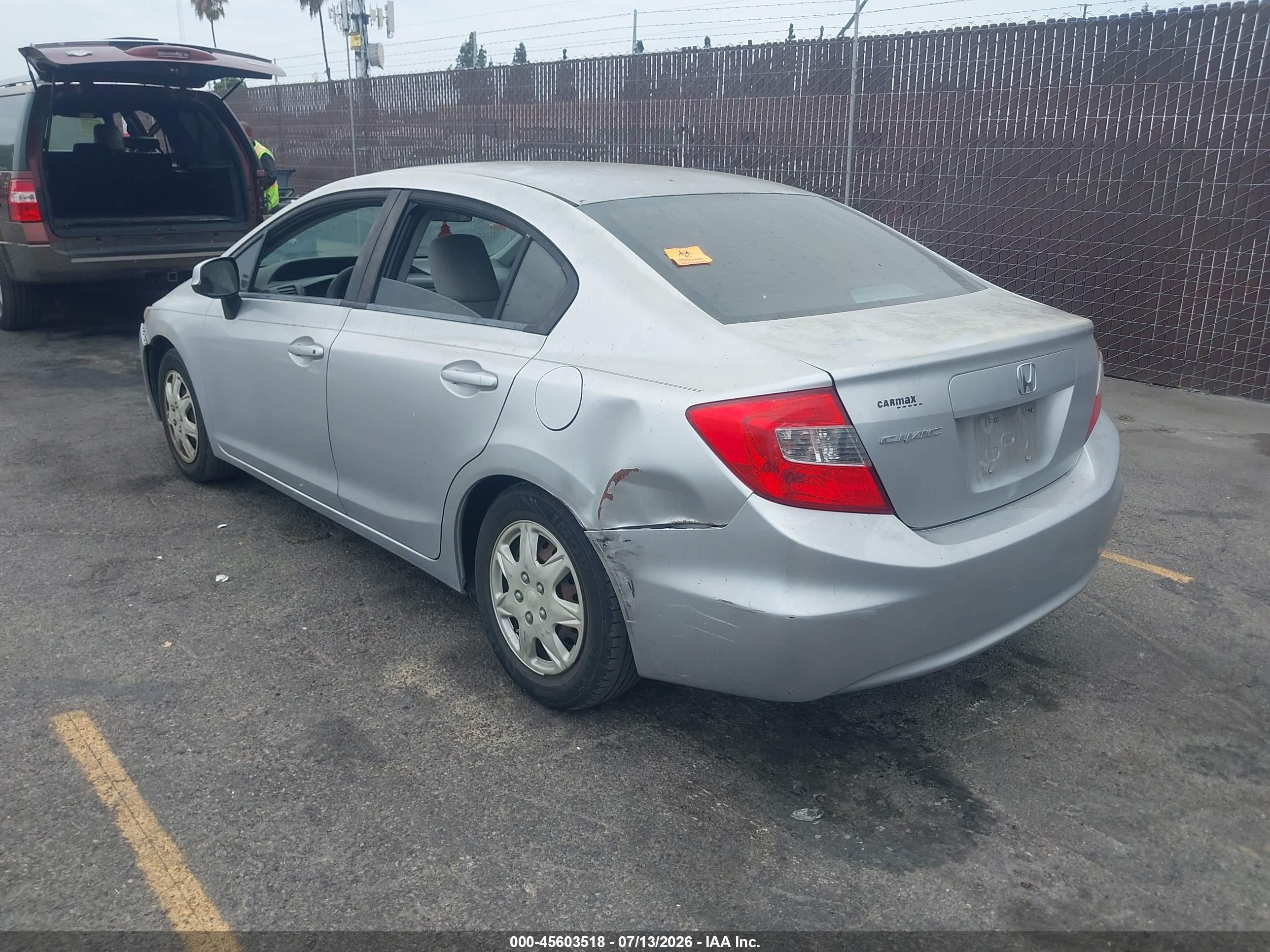 2012 Honda Civic Lx Silver vin: 2HGFB2F54CH304730