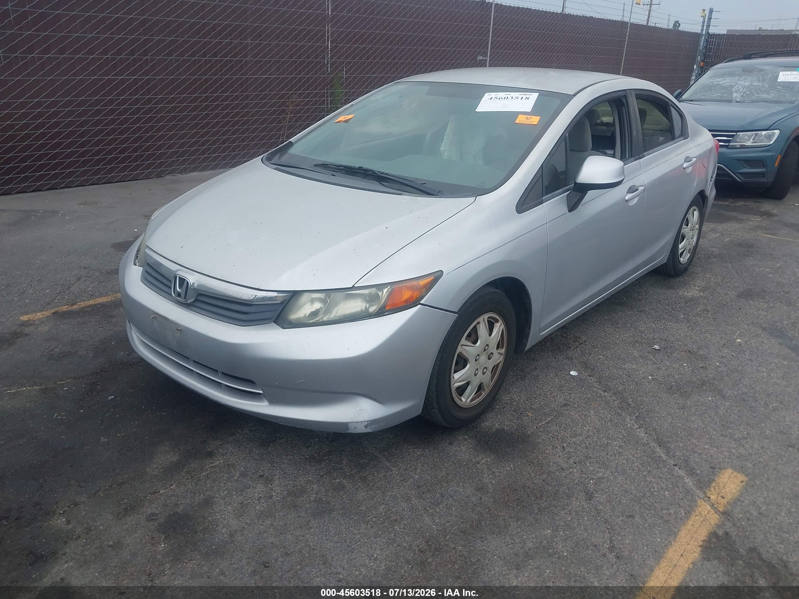 2012 Honda Civic Lx Silver vin: 2HGFB2F54CH304730