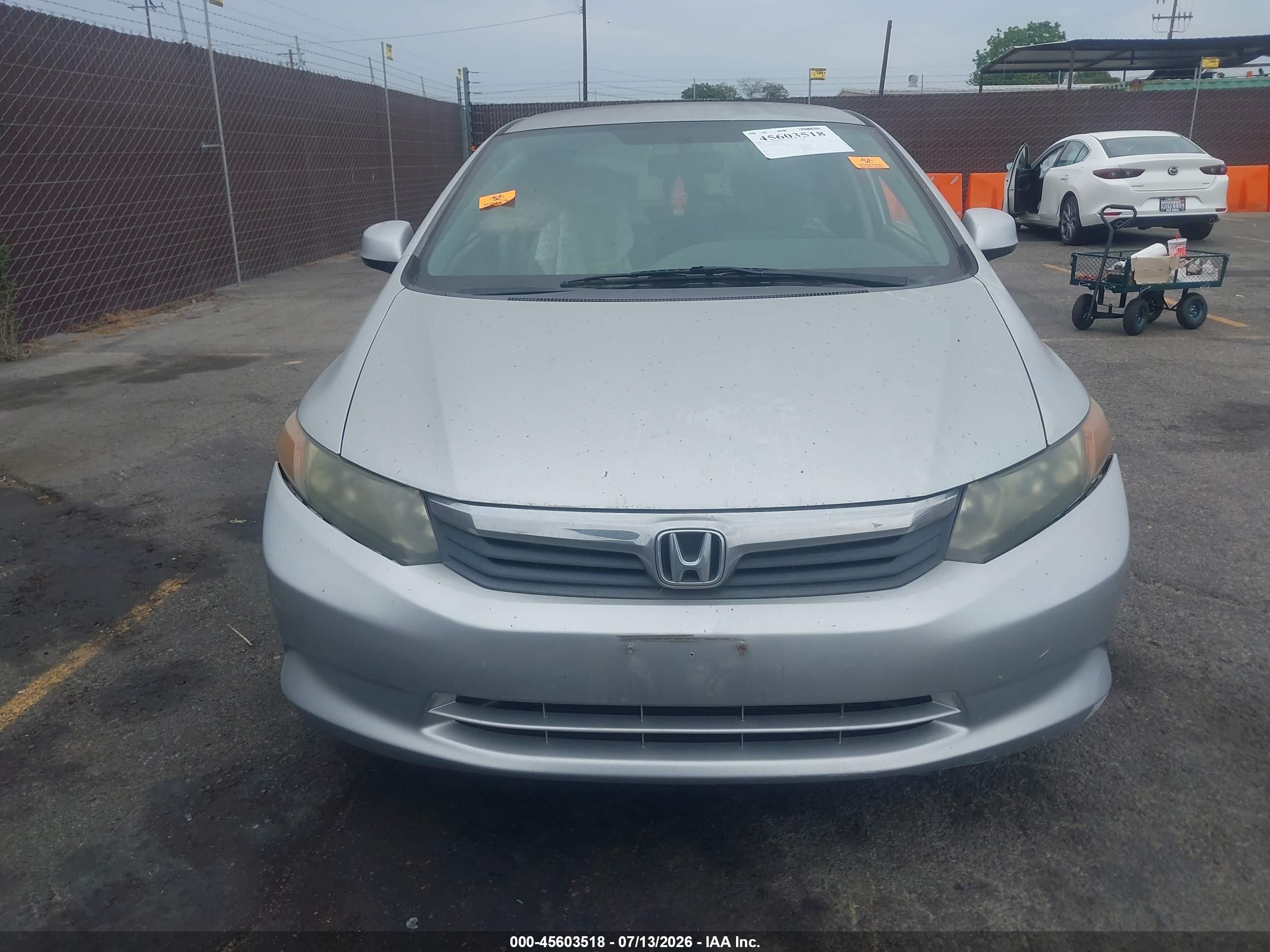 2012 Honda Civic Lx Silver vin: 2HGFB2F54CH304730