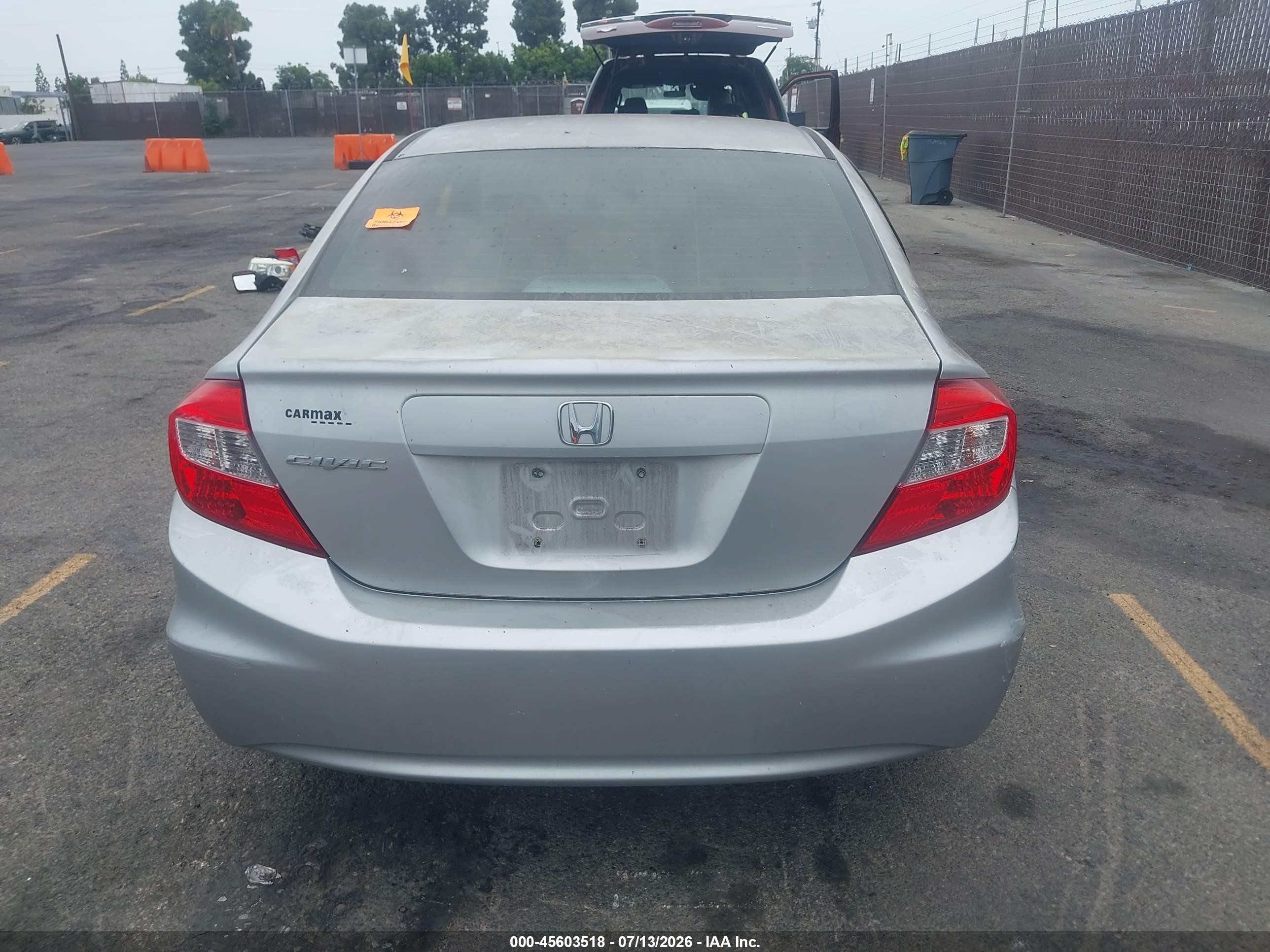 2012 Honda Civic Lx Silver vin: 2HGFB2F54CH304730
