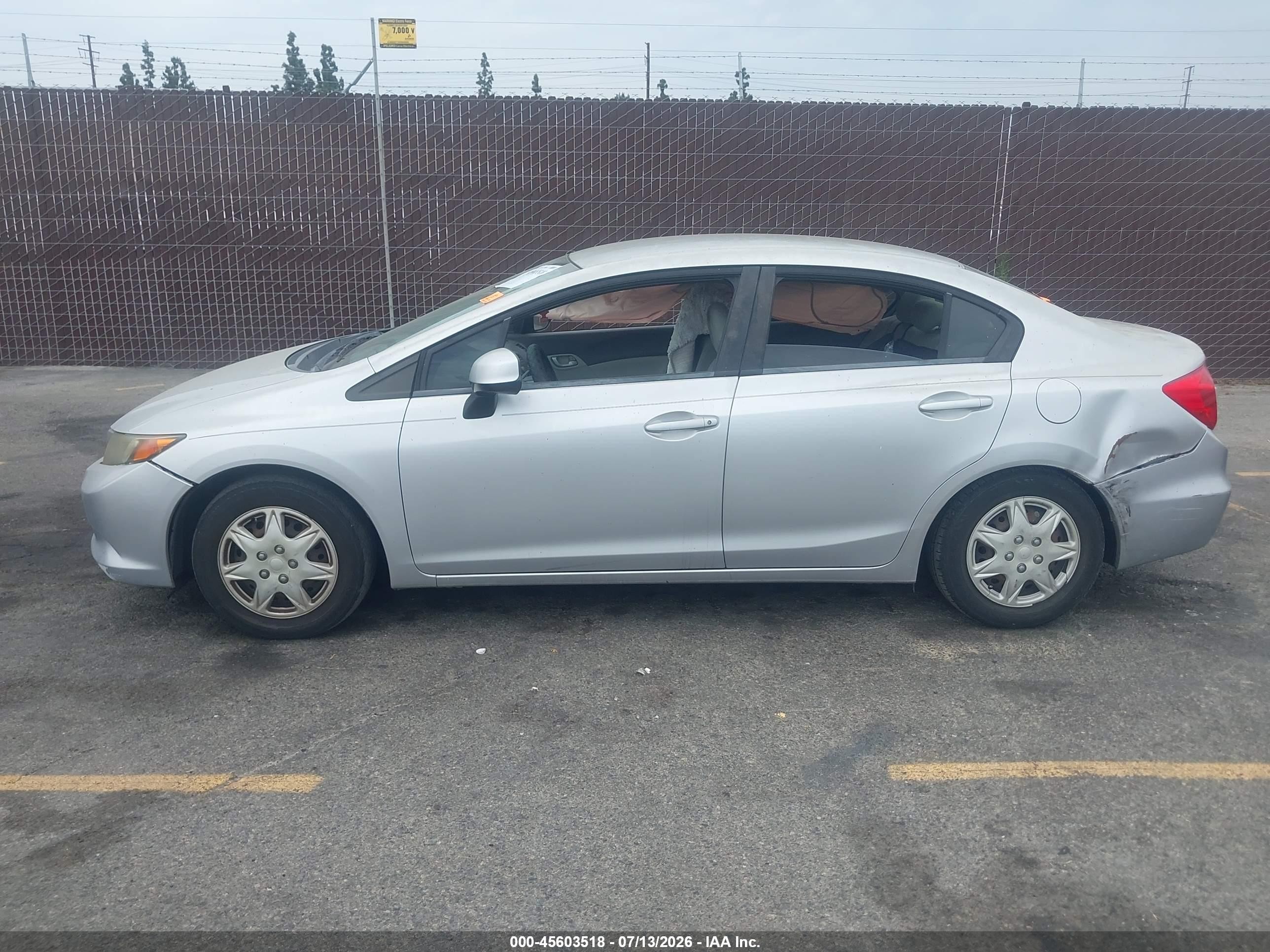 2012 Honda Civic Lx Silver vin: 2HGFB2F54CH304730
