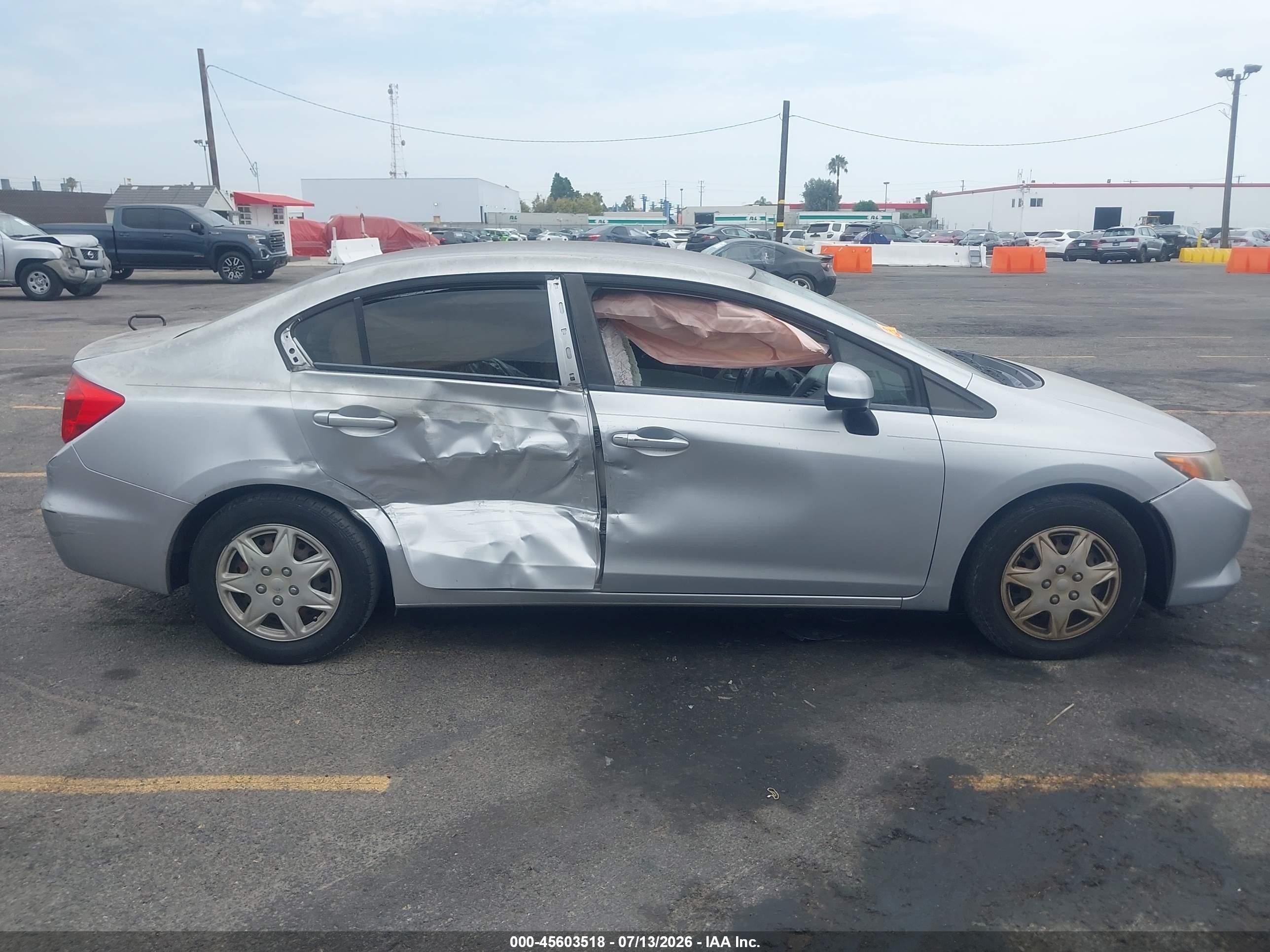 2012 Honda Civic Lx Silver vin: 2HGFB2F54CH304730