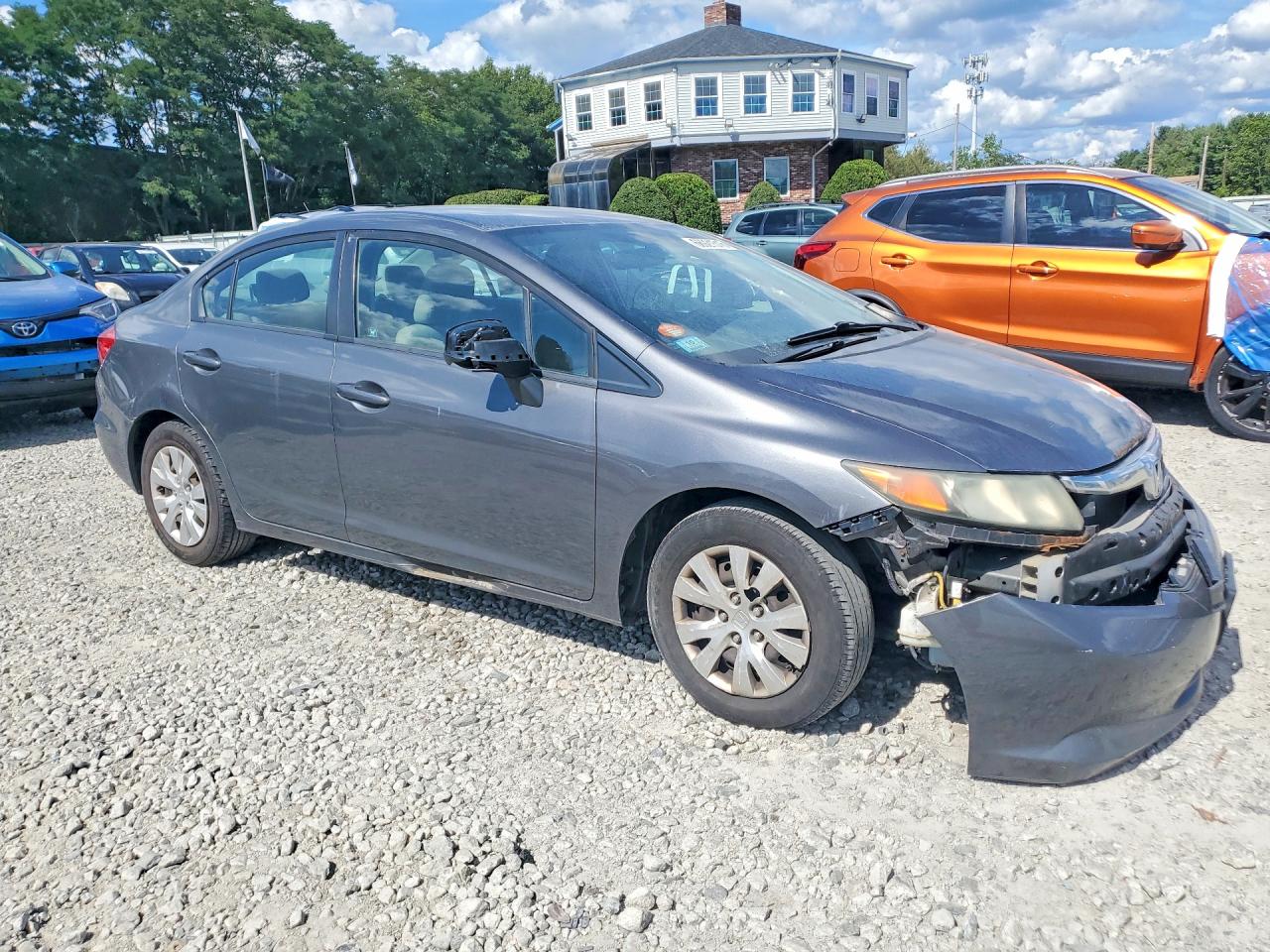 2012 Honda Civic Lx Gray vin: 2HGFB2F54CH306400