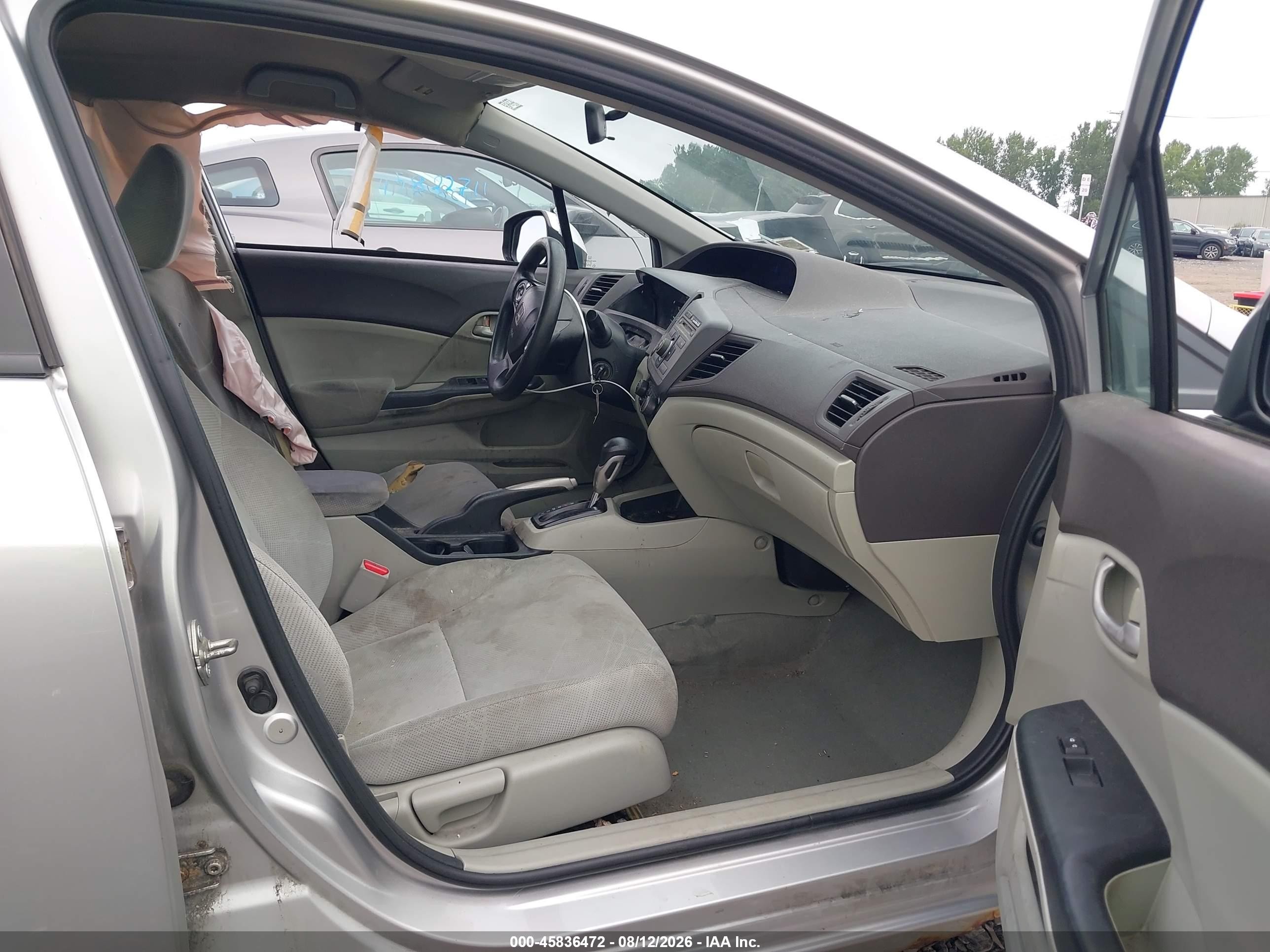2012 Honda Civic Lx Silver vin: 2HGFB2F54CH314819