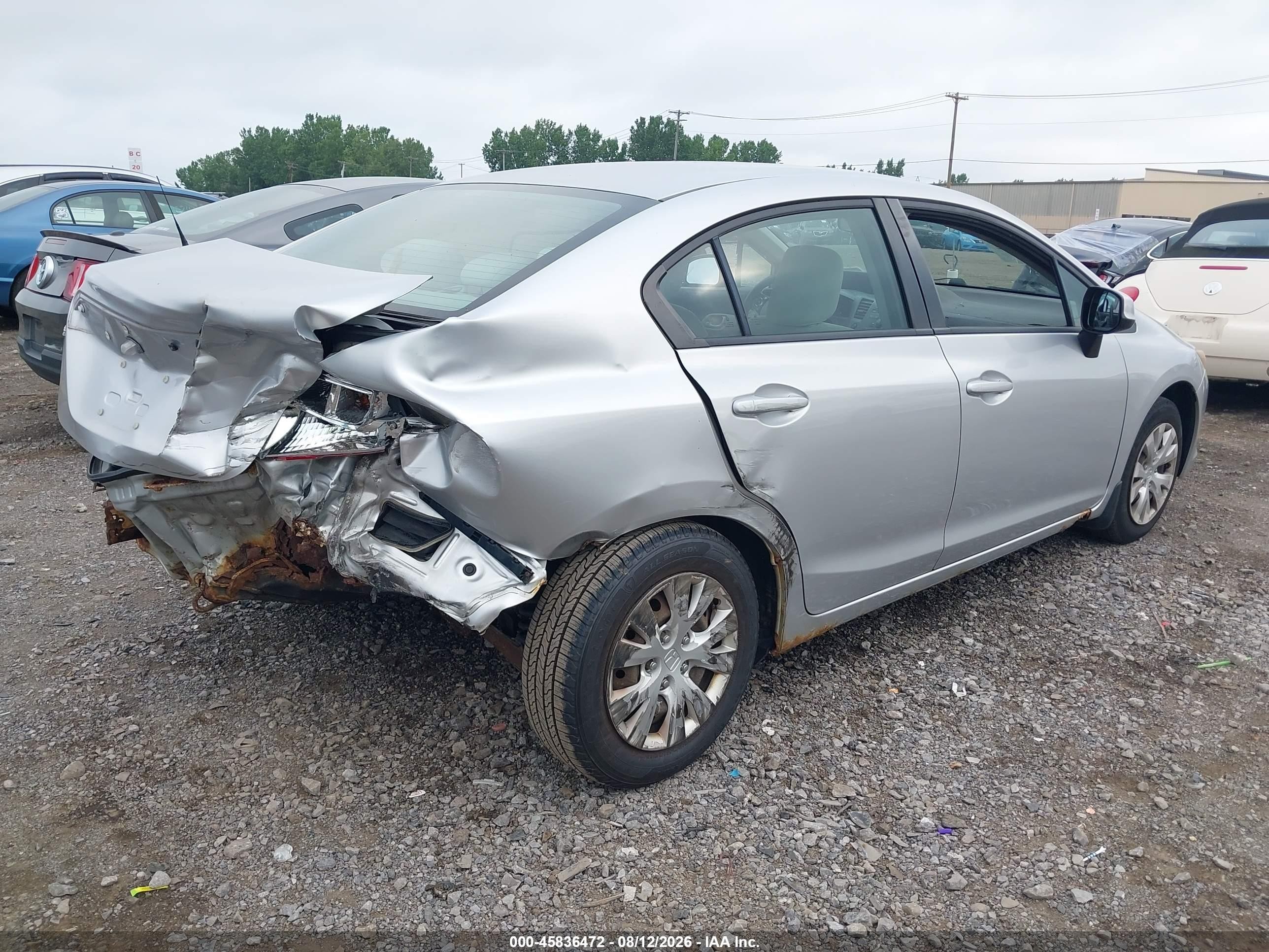 2012 Honda Civic Lx Silver vin: 2HGFB2F54CH314819