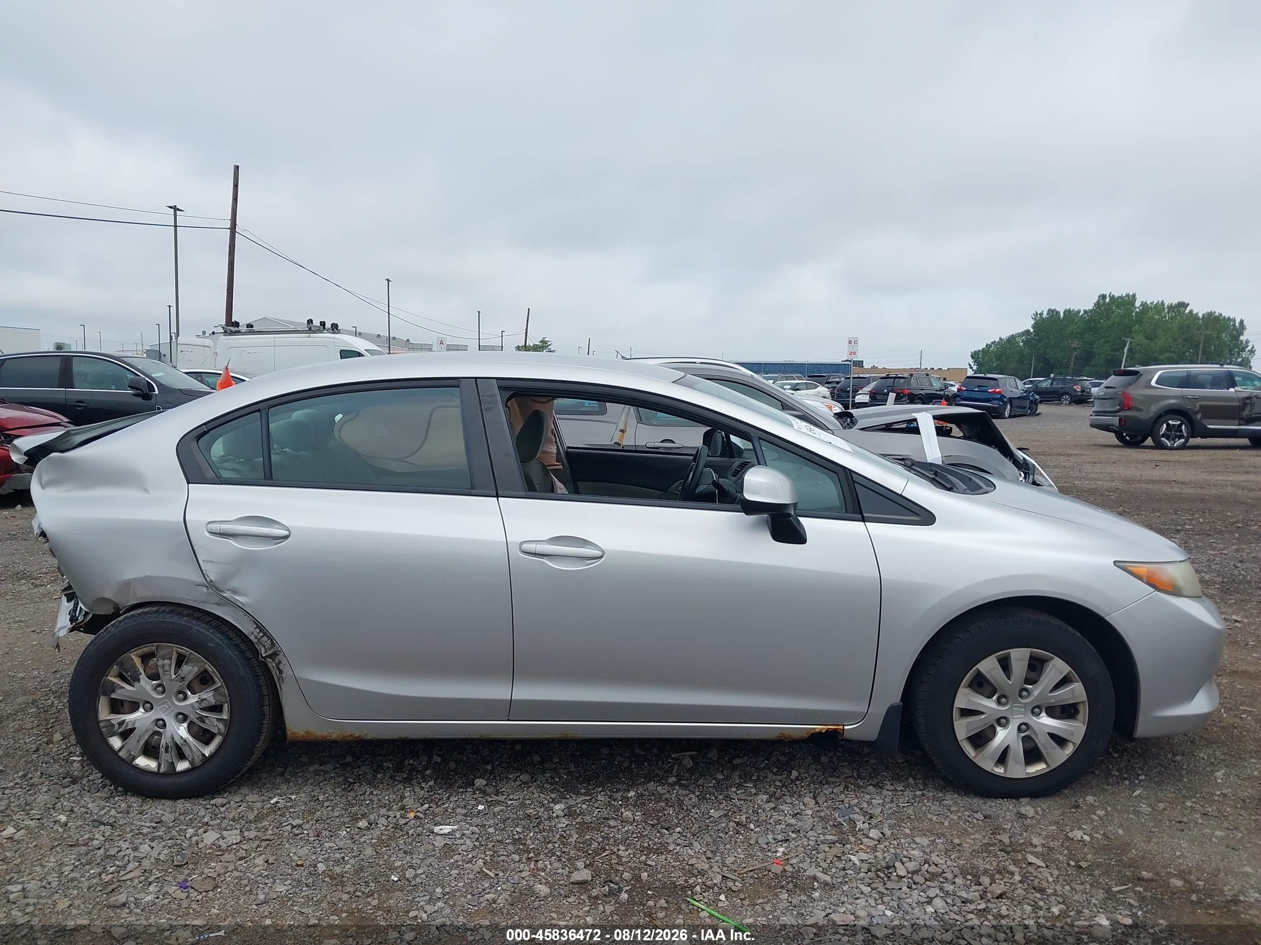 2012 Honda Civic Lx Silver vin: 2HGFB2F54CH314819