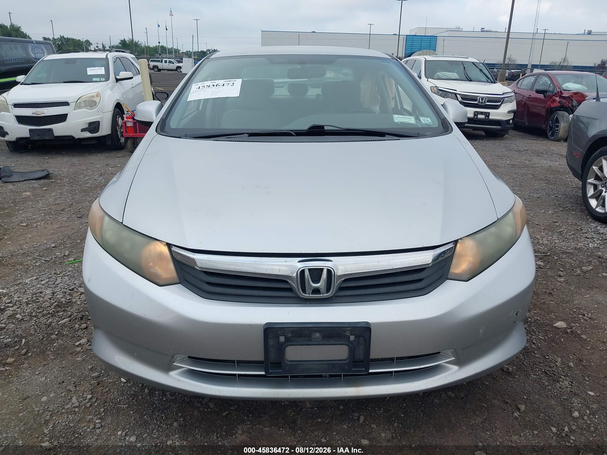 2012 Honda Civic Lx Silver vin: 2HGFB2F54CH314819