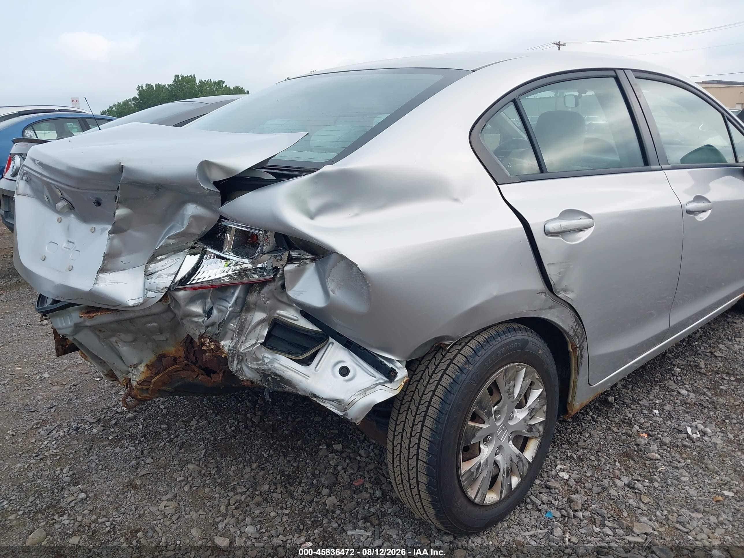 2012 Honda Civic Lx Silver vin: 2HGFB2F54CH314819