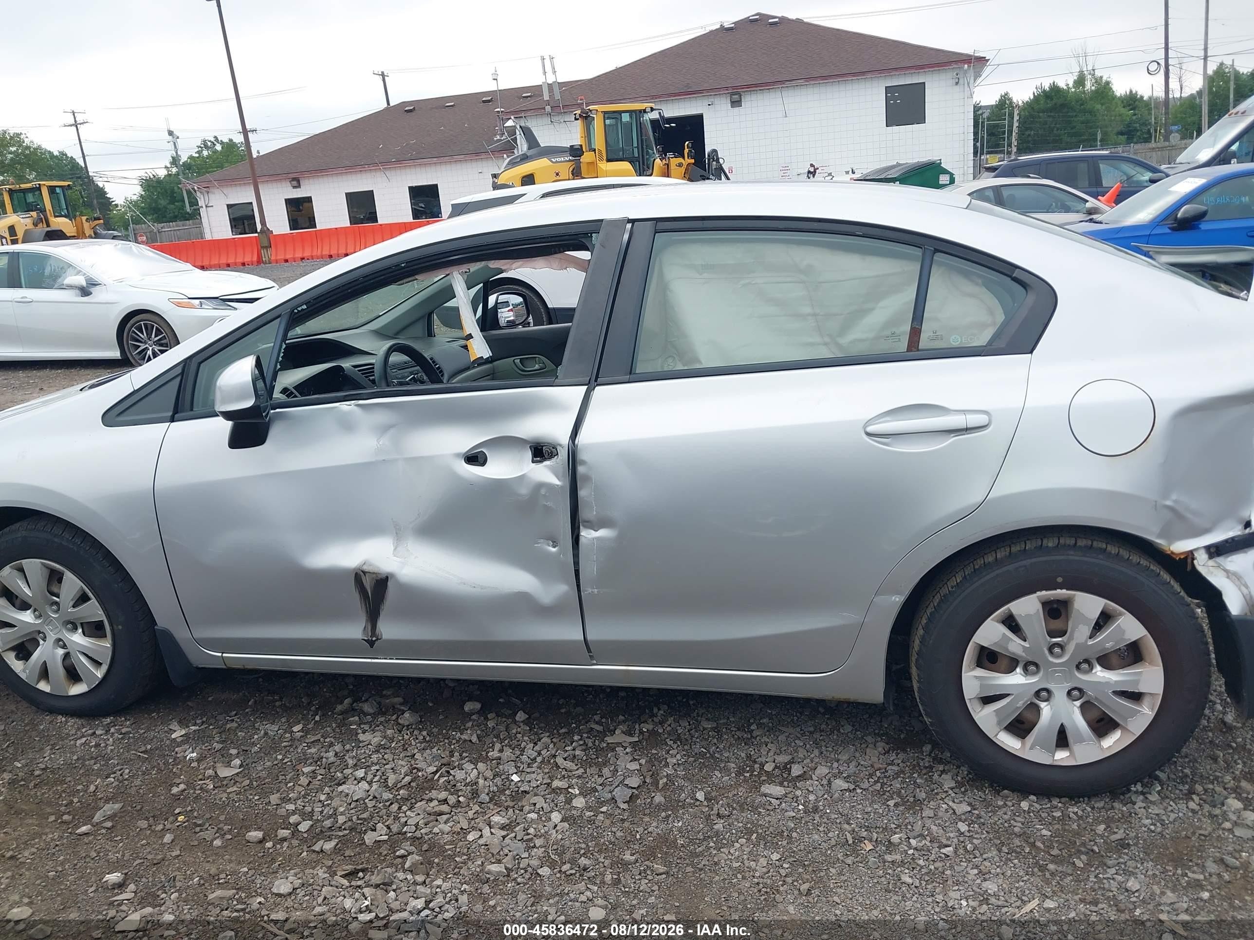 2012 Honda Civic Lx Silver vin: 2HGFB2F54CH314819