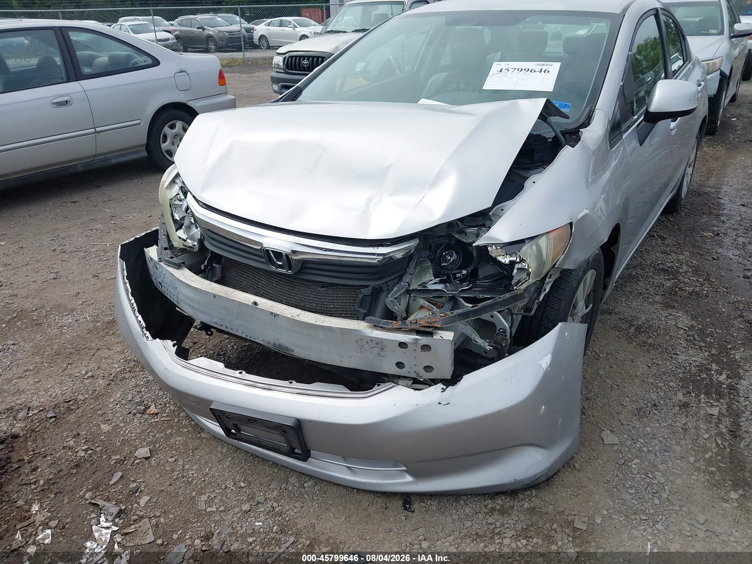 2012 Honda Civic Lx Серебряный vin: 2HGFB2F54CH317428