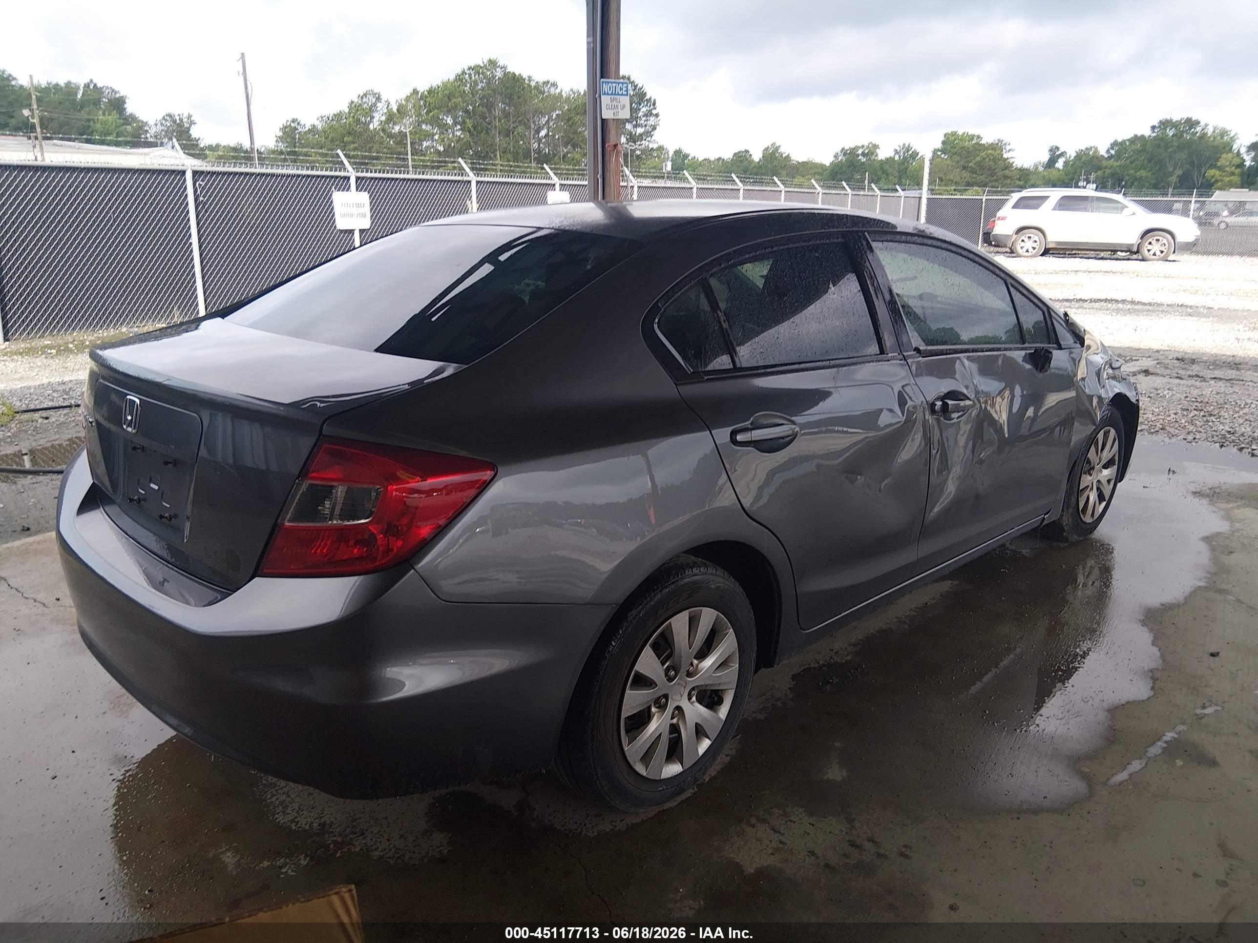 2012 Honda Civic Lx Blue vin: 2HGFB2F54CH318577