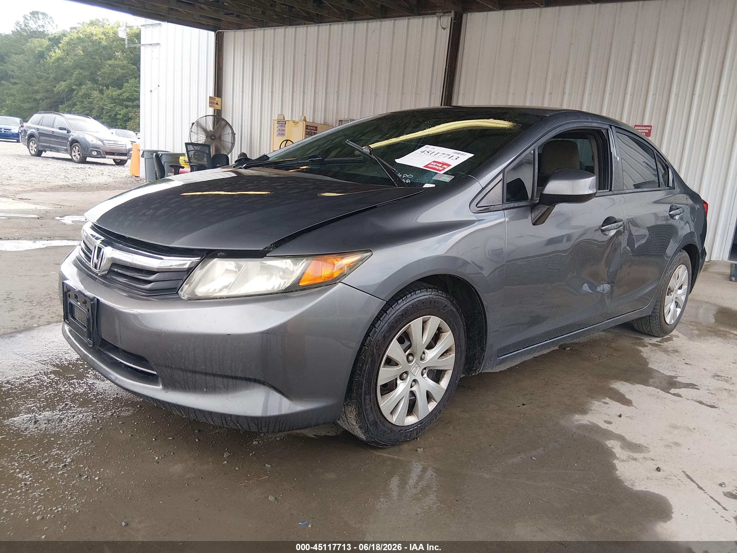 2012 Honda Civic Lx Blue vin: 2HGFB2F54CH318577