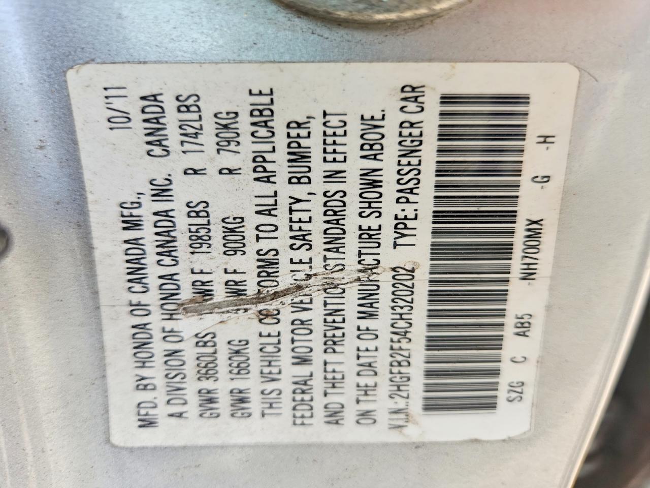 2012 Honda Civic Lx Silver vin: 2HGFB2F54CH320202