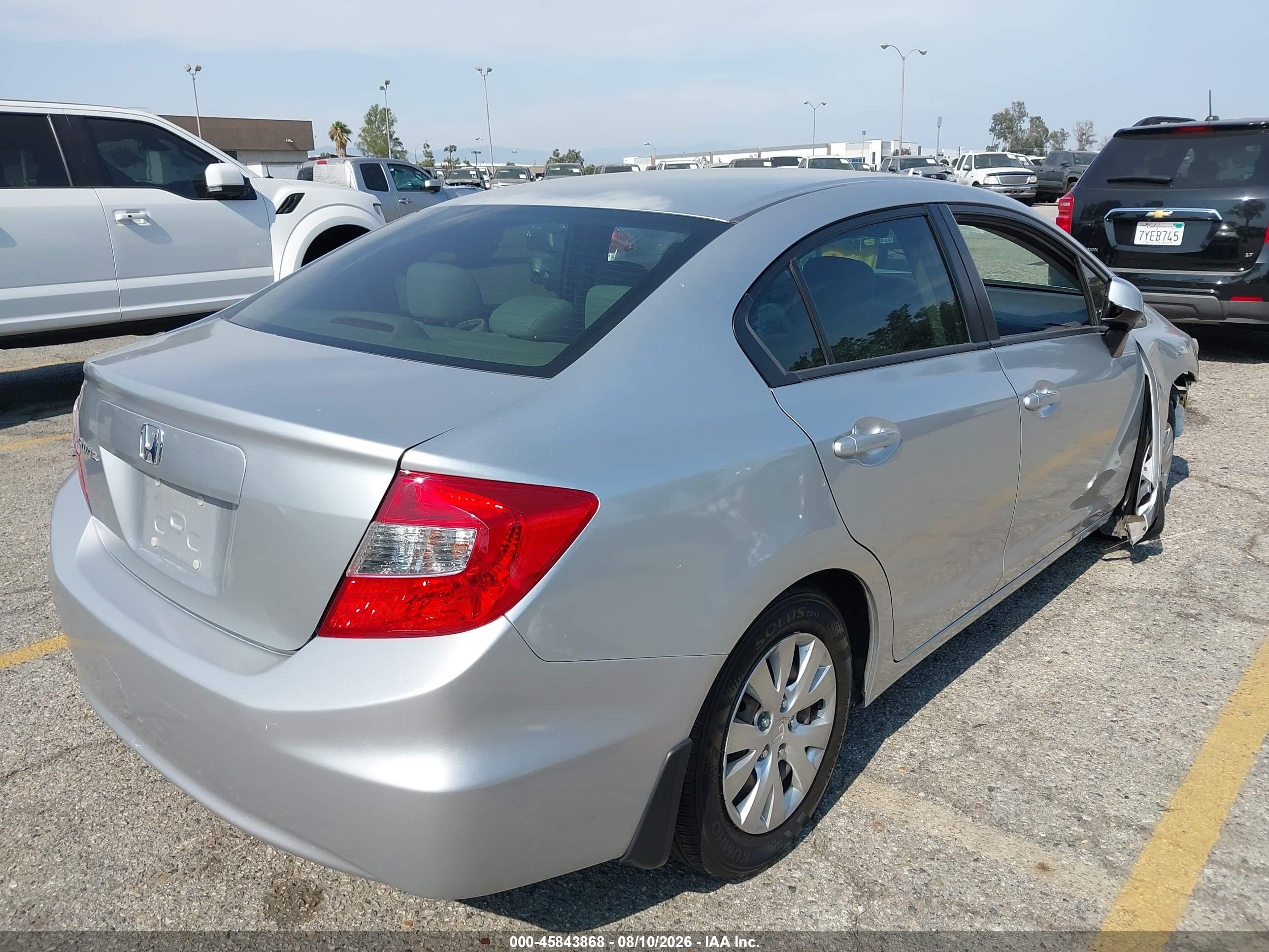 2012 Honda Civic Lx Silver vin: 2HGFB2F54CH320877