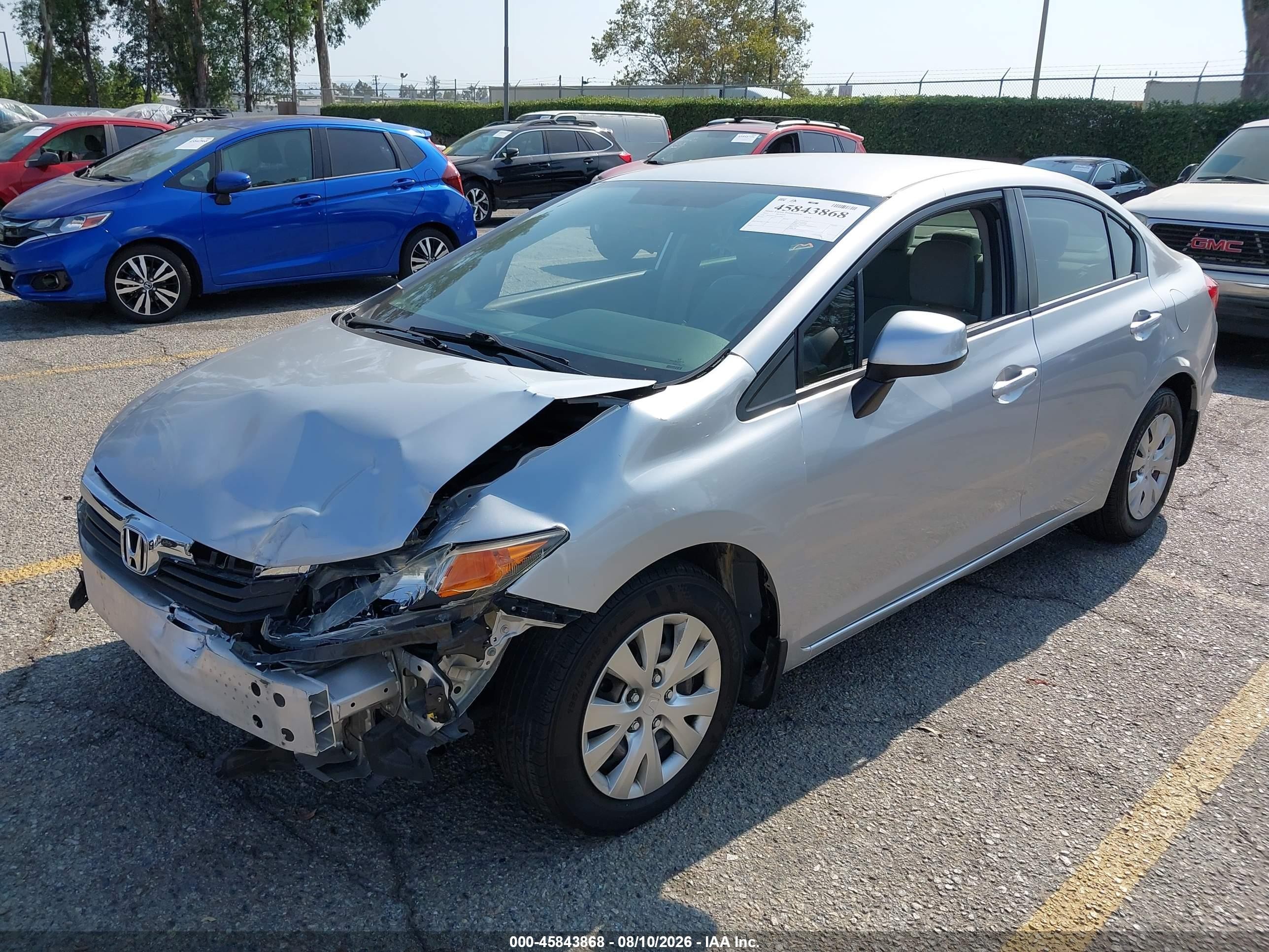 2012 Honda Civic Lx Silver vin: 2HGFB2F54CH320877