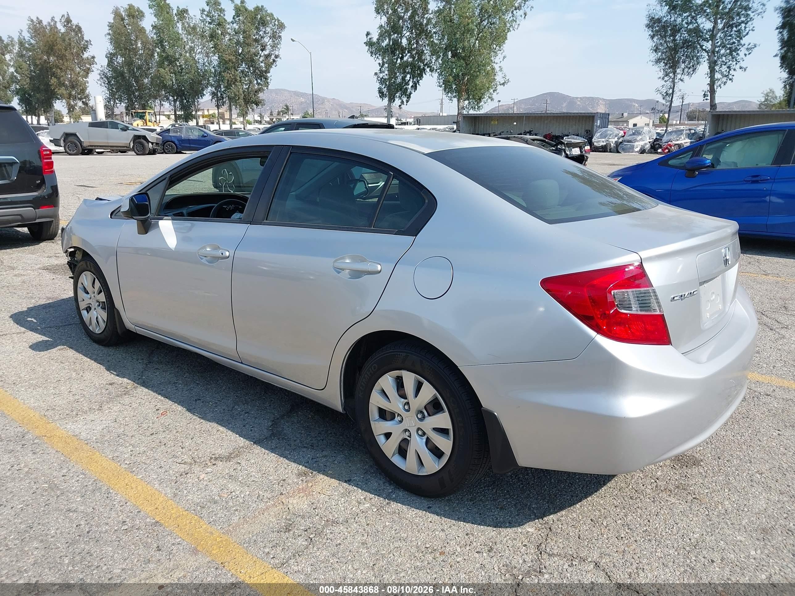 2012 Honda Civic Lx Silver vin: 2HGFB2F54CH320877