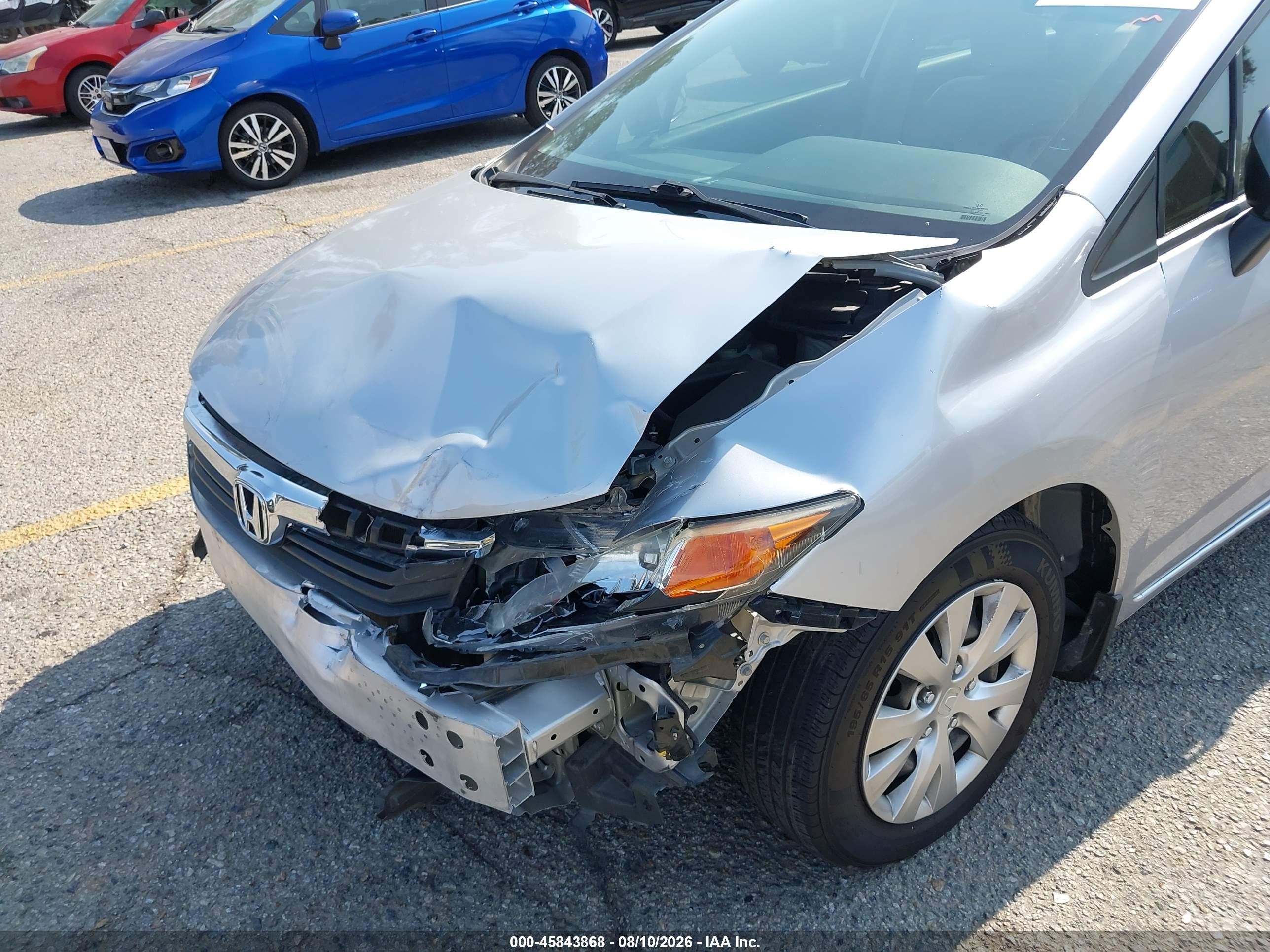 2012 Honda Civic Lx Silver vin: 2HGFB2F54CH320877