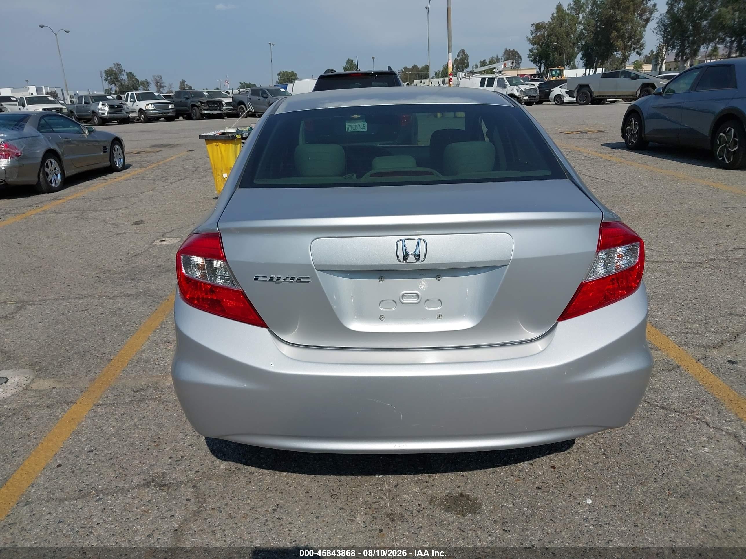 2012 Honda Civic Lx Silver vin: 2HGFB2F54CH320877