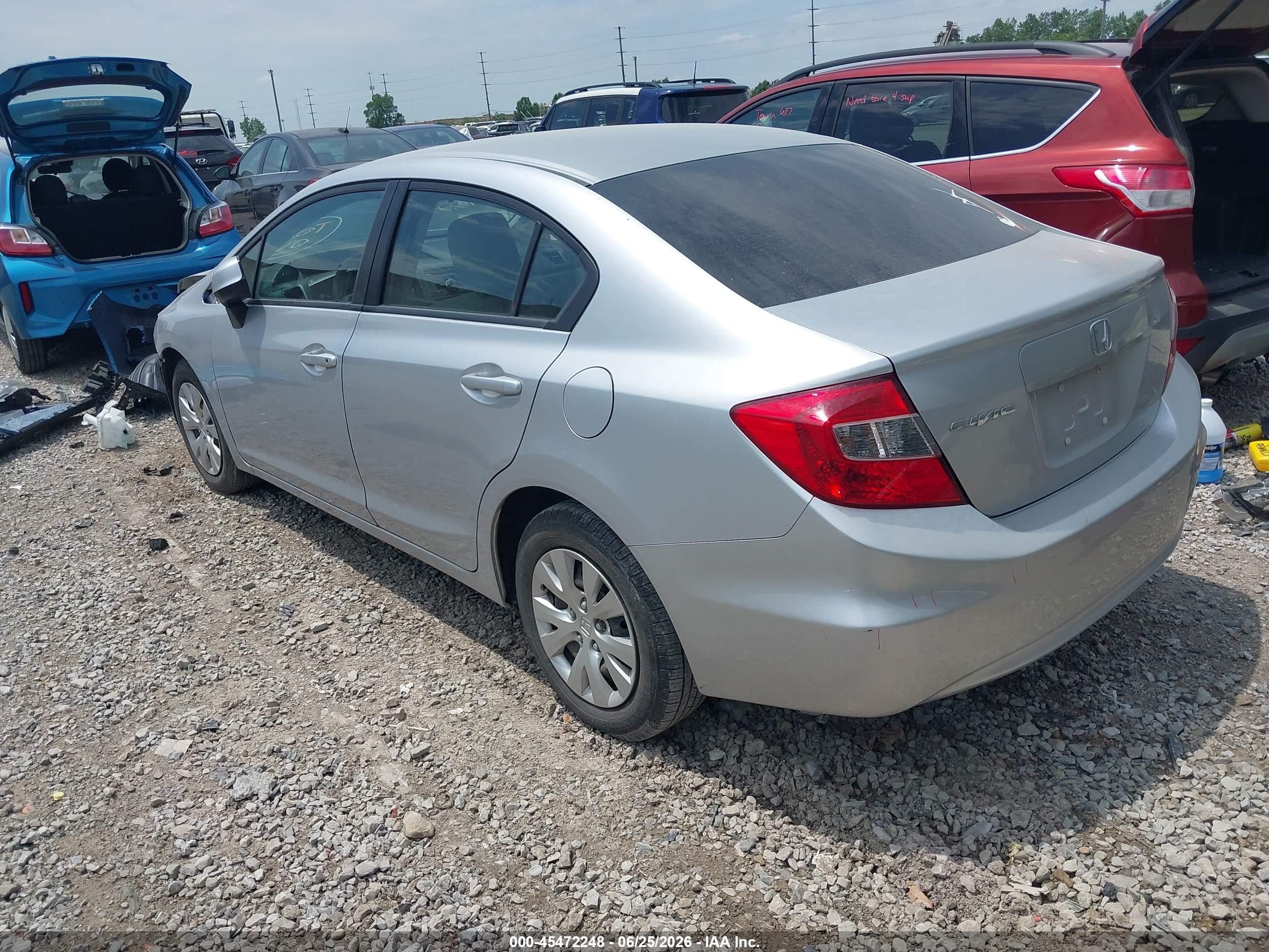 2012 Honda Civic Lx Серебряный vin: 2HGFB2F54CH321060